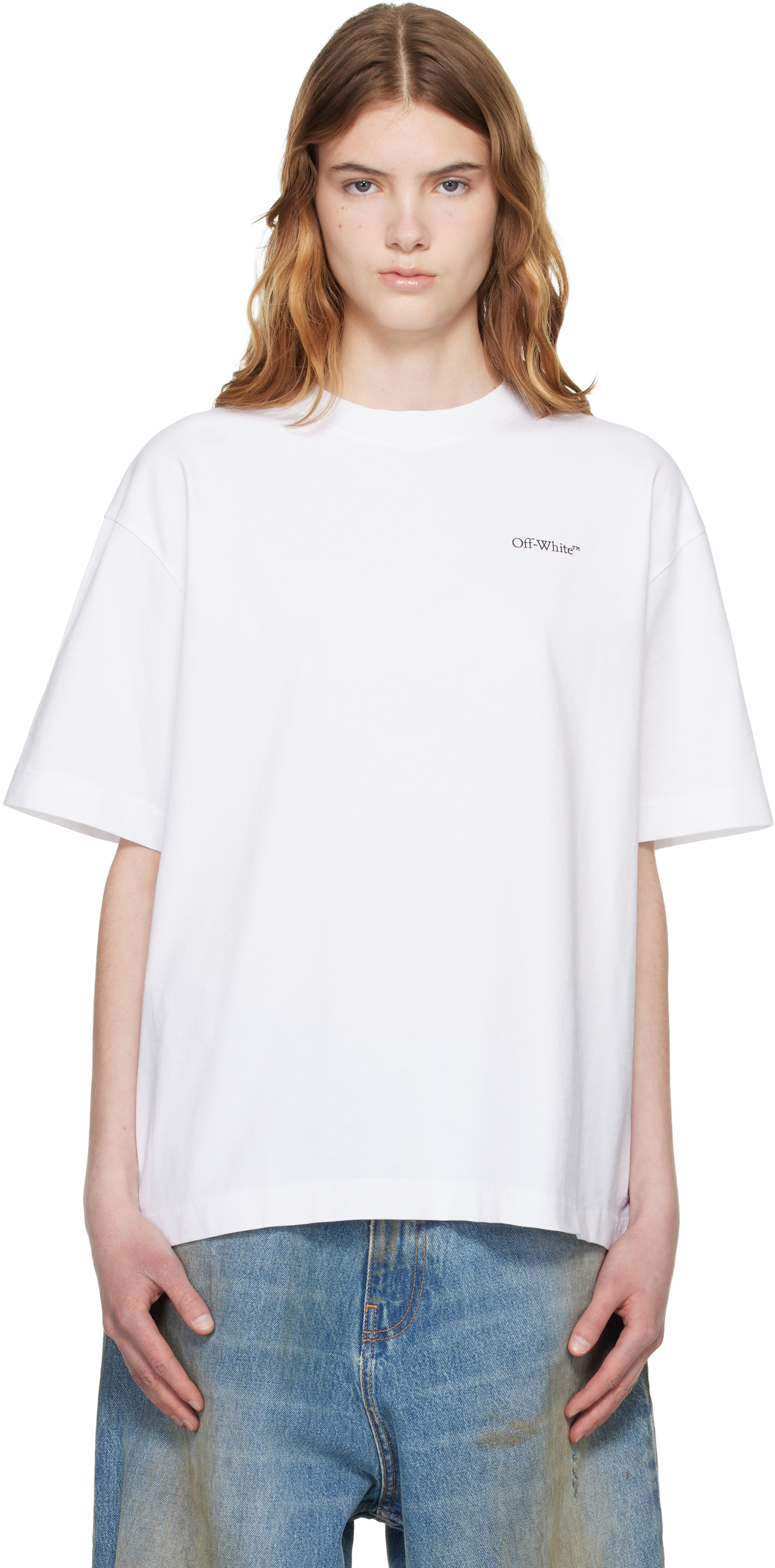 Off-White: White Half Arrow Skate T-shirt | SSENSE