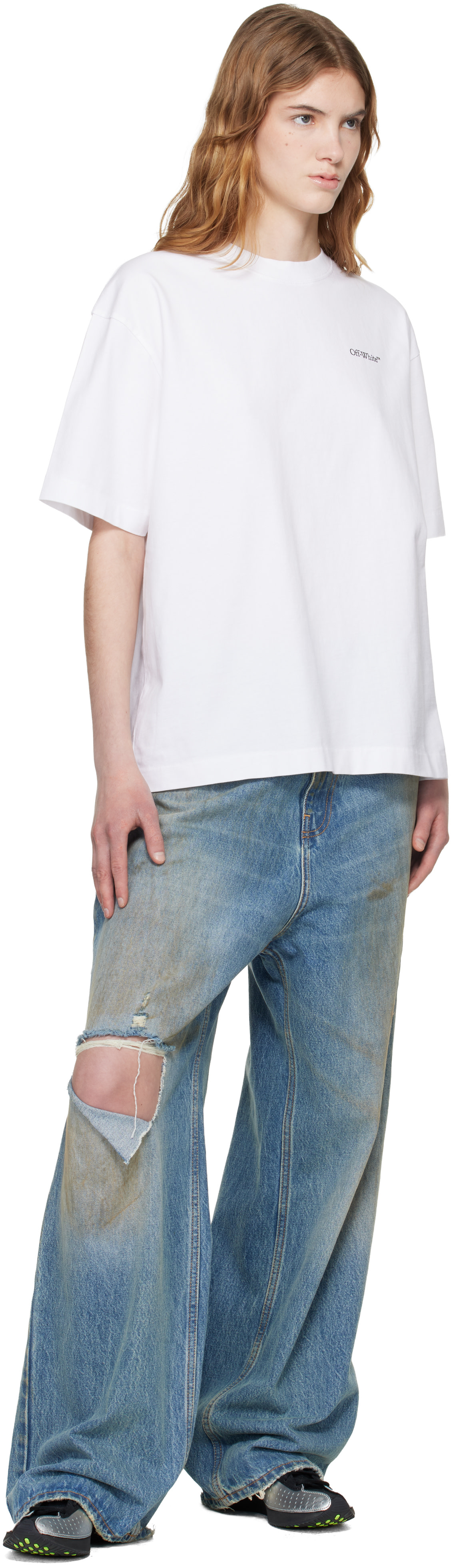 Off-White: White Half Arrow Skate T-shirt | SSENSE