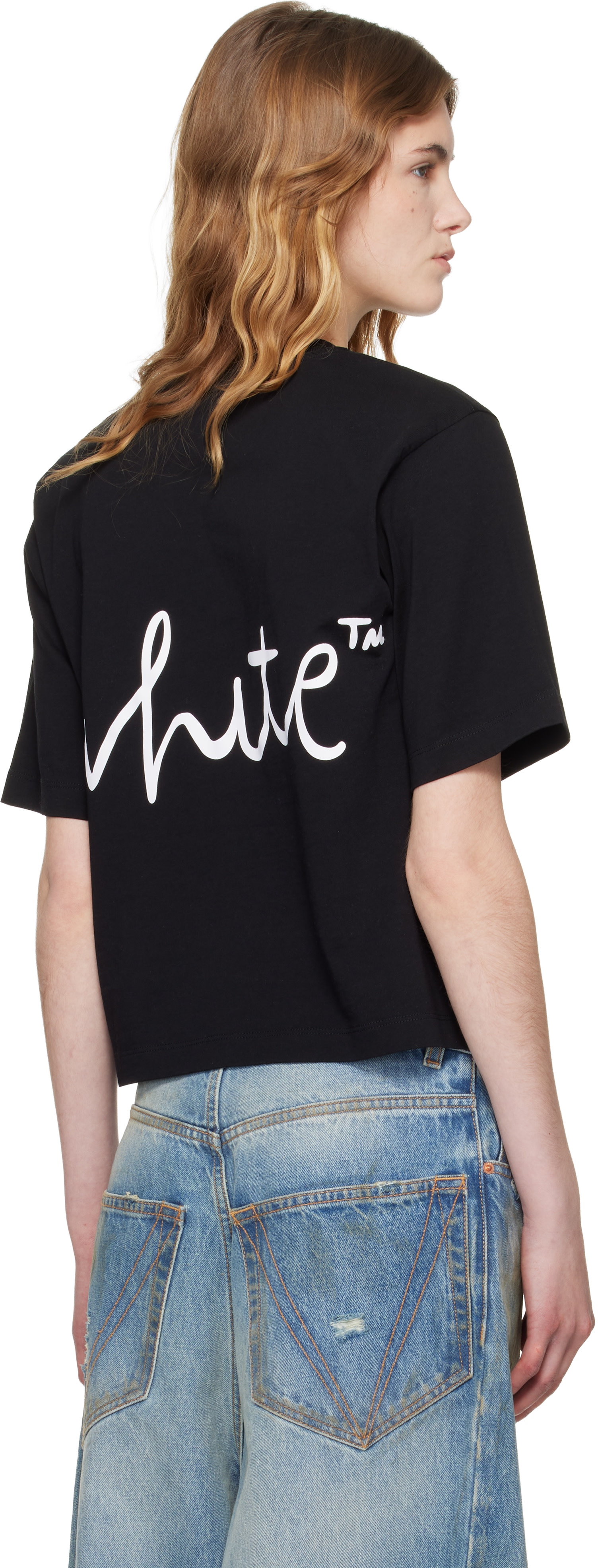 Off-White - T-shirt droit noir à logo