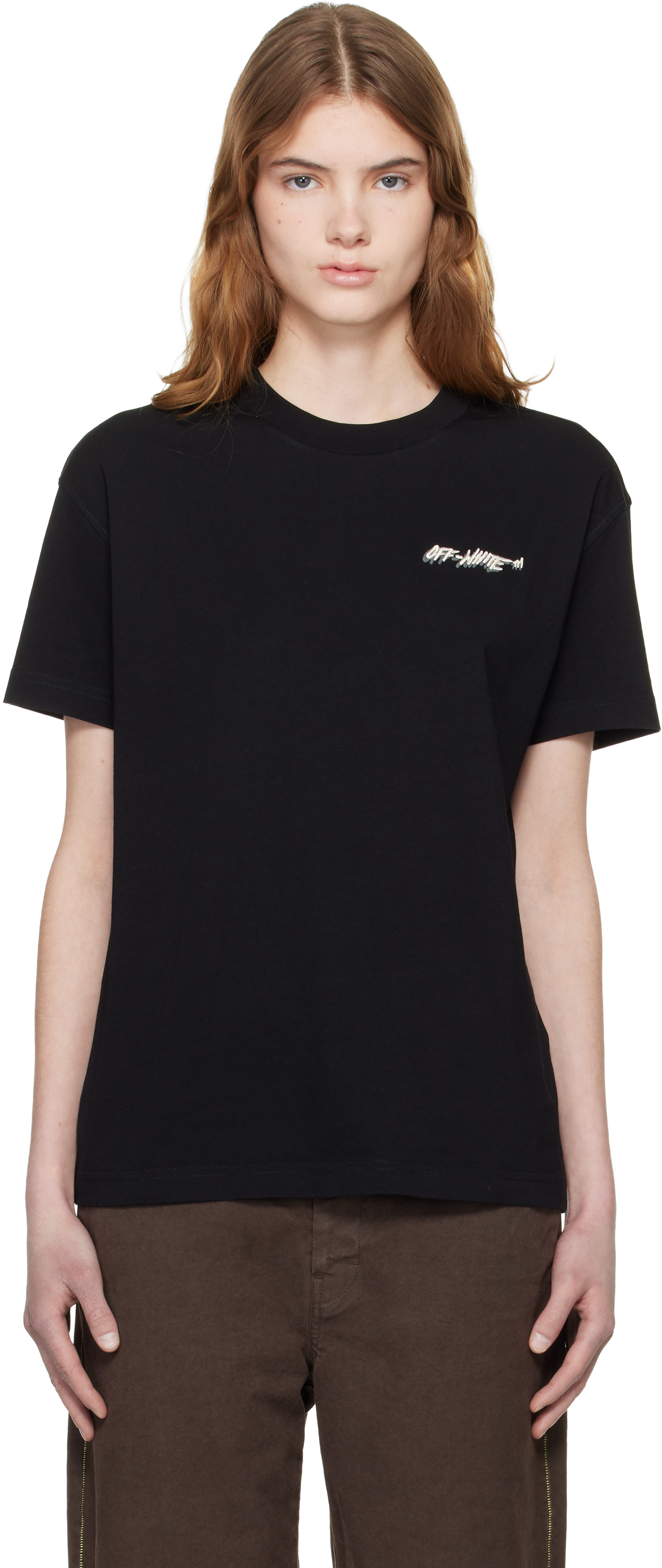 Off-White - T-shirt Reg noir à logo Shadow