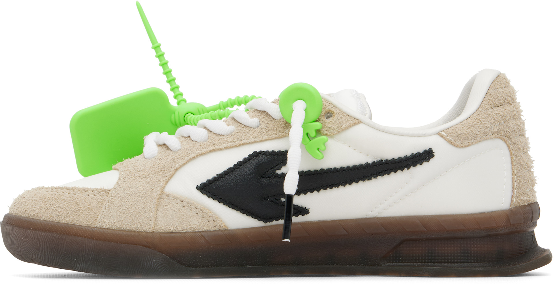 Off-White - Baskets New Slim blanc et beige