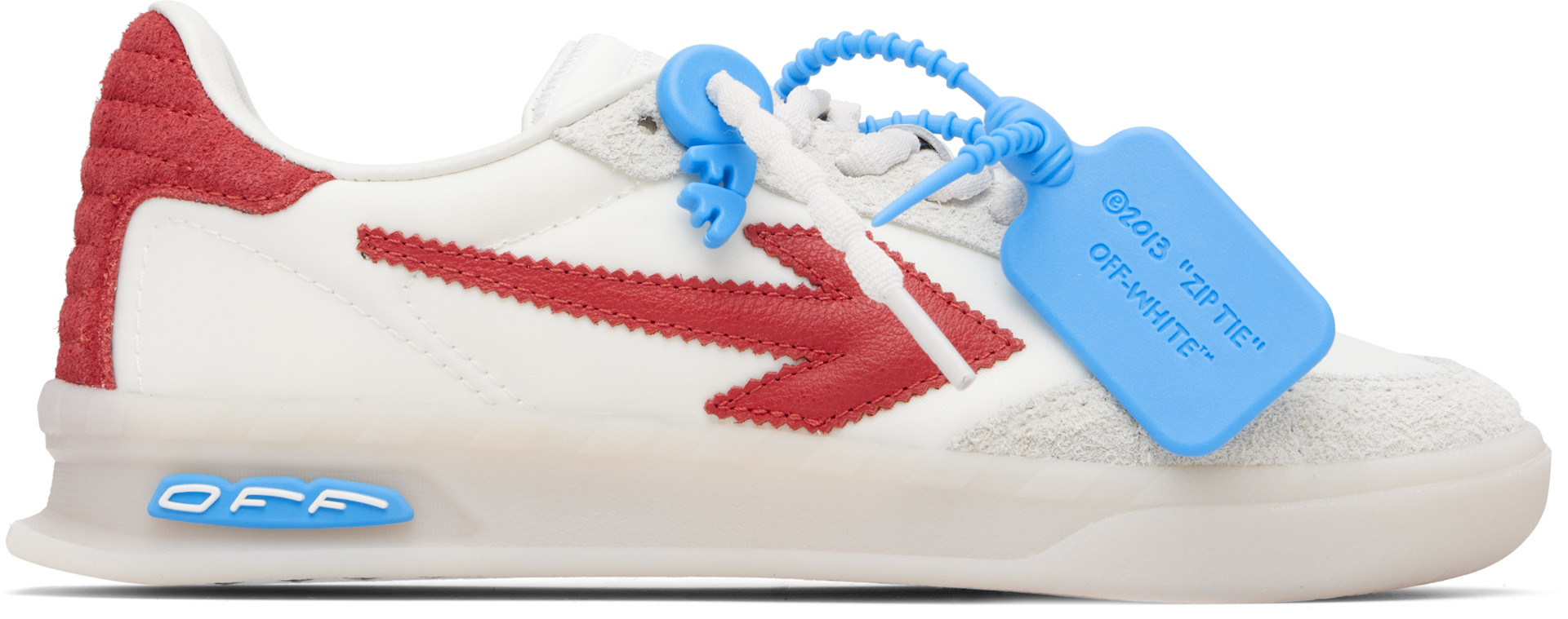 Off-White - Baskets New Slim blanc et rouge