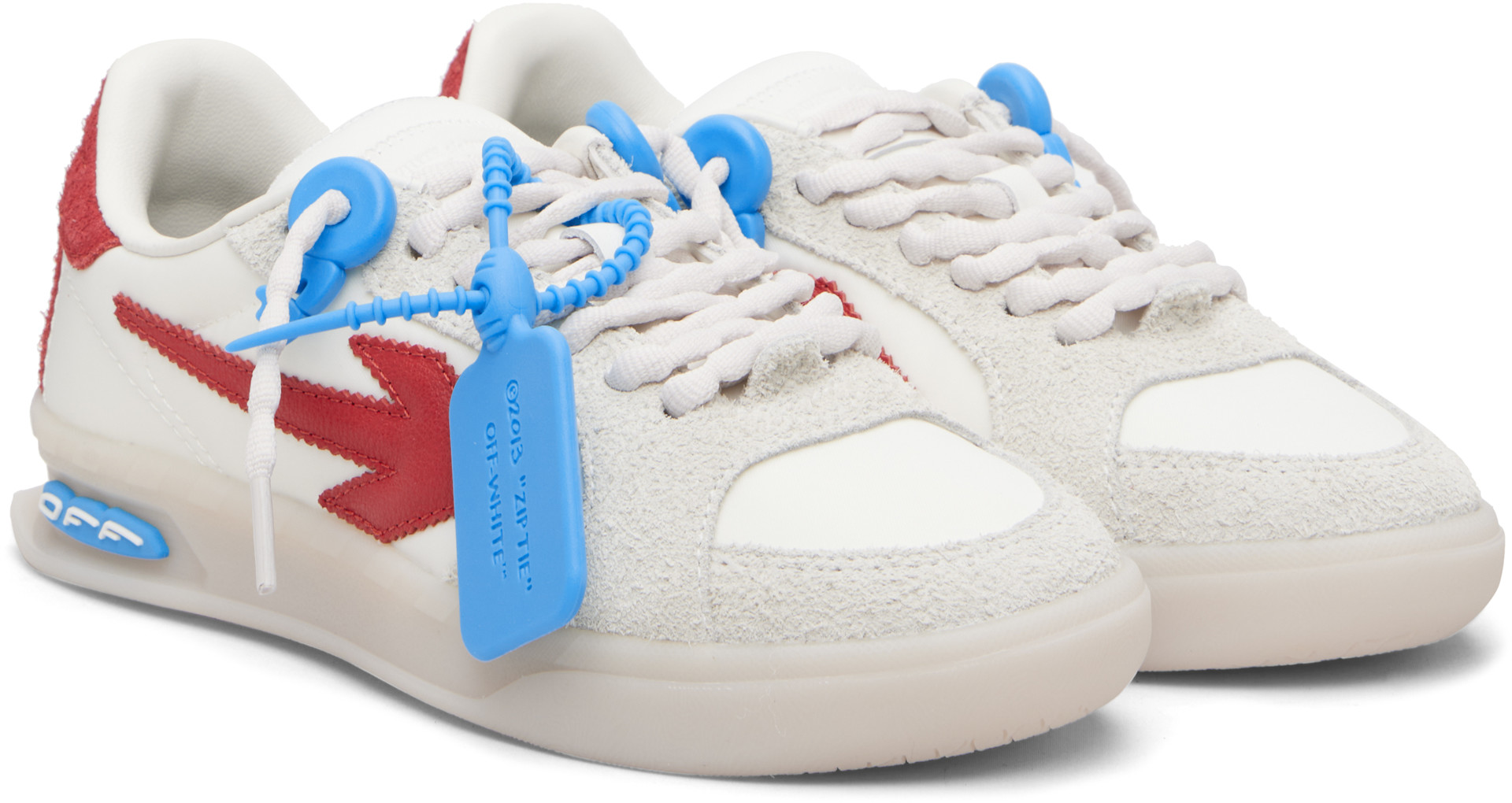 Off-White - Baskets New Slim blanc et rouge