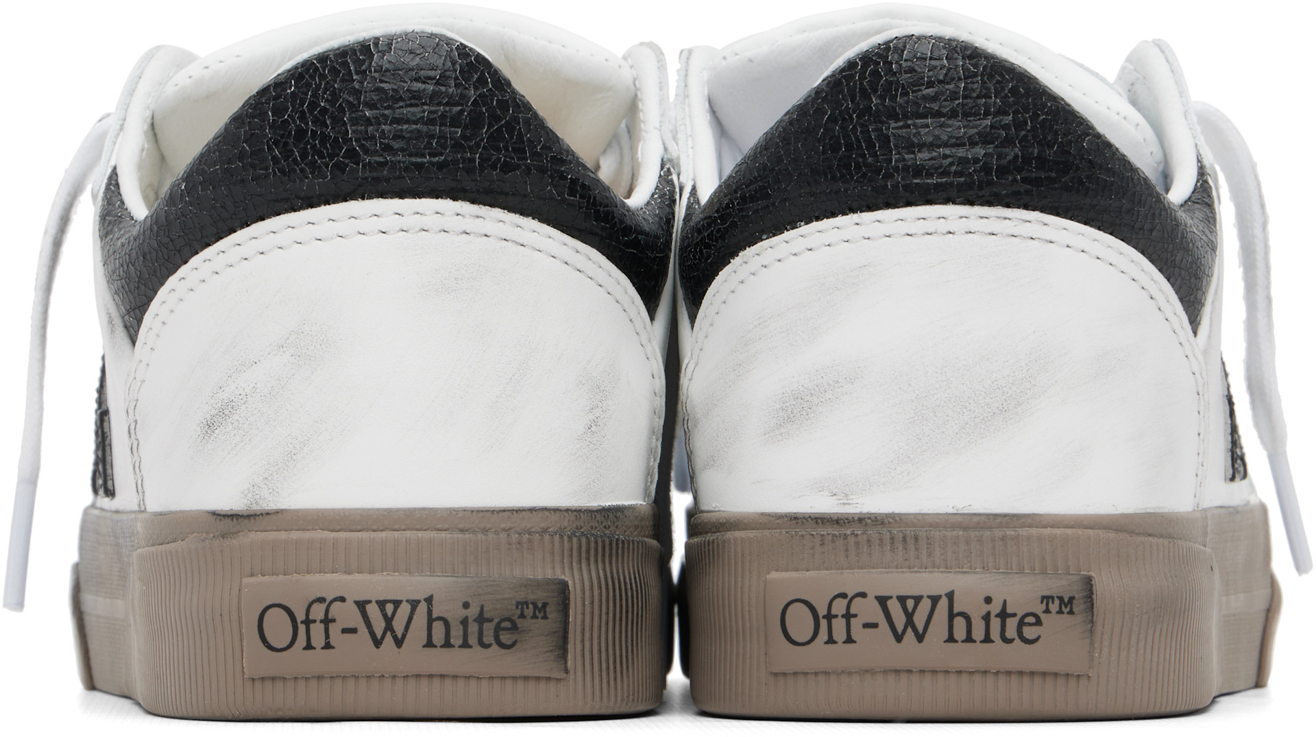 Off-White - Baskets basses rétro blanches à semelle vulcanisée