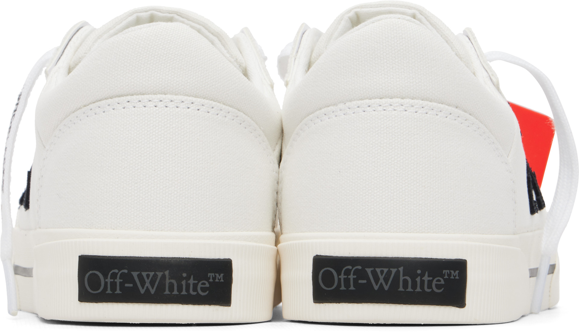 Off-White - Baskets basses vulcanisées blanches en canevas