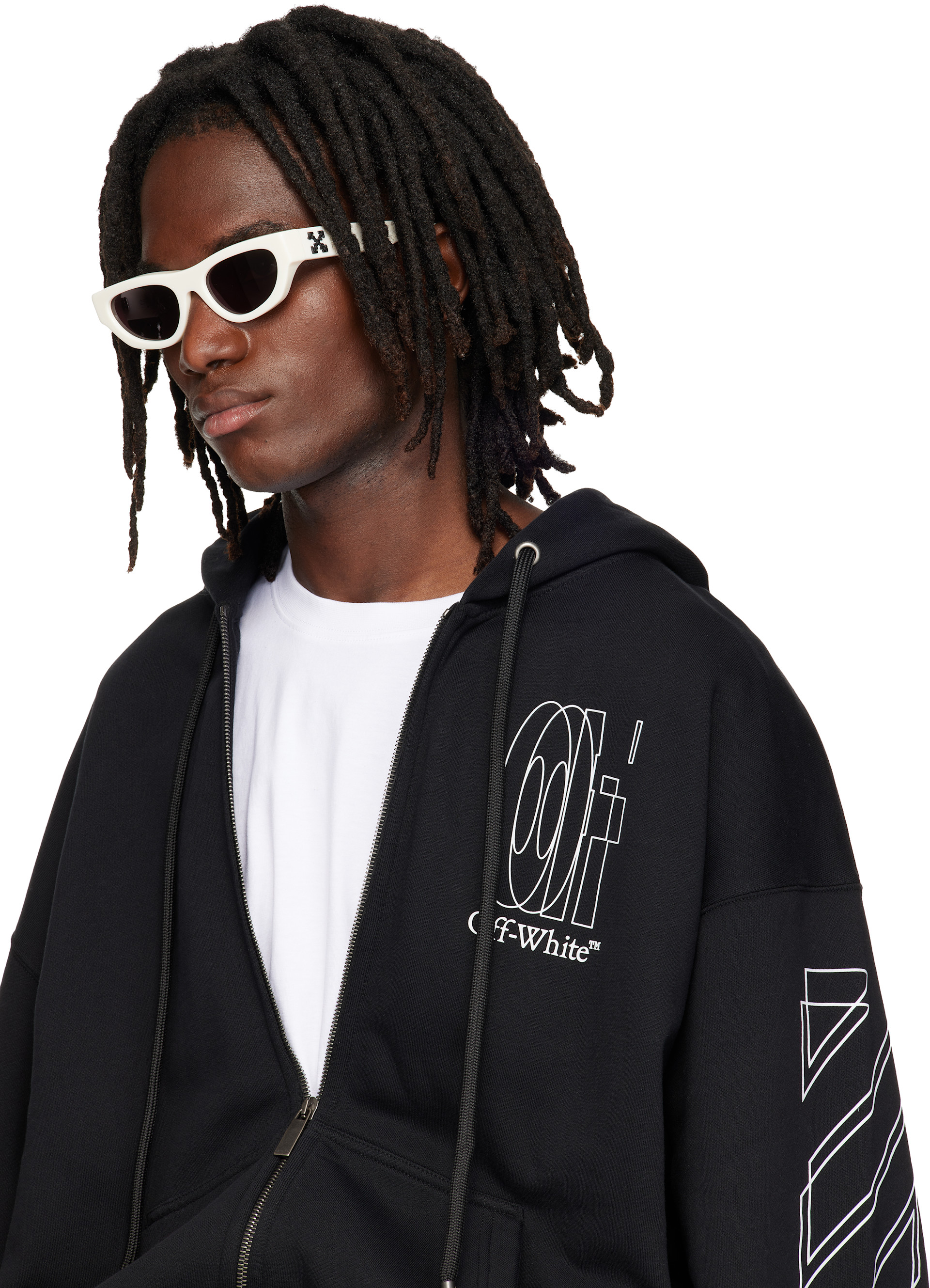 Off-White - Lunettes de soleil Honolulu blanc cassé
