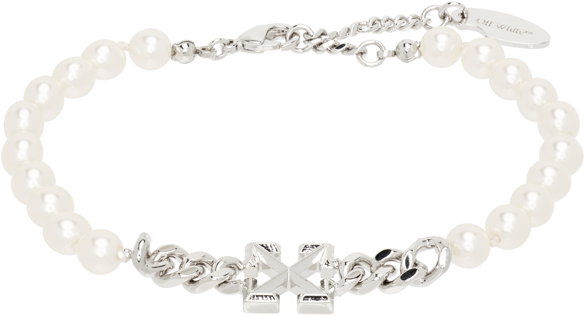 Off-White: Arrow Faux-Pearl Full ブレスレット | SSENSE 日本
