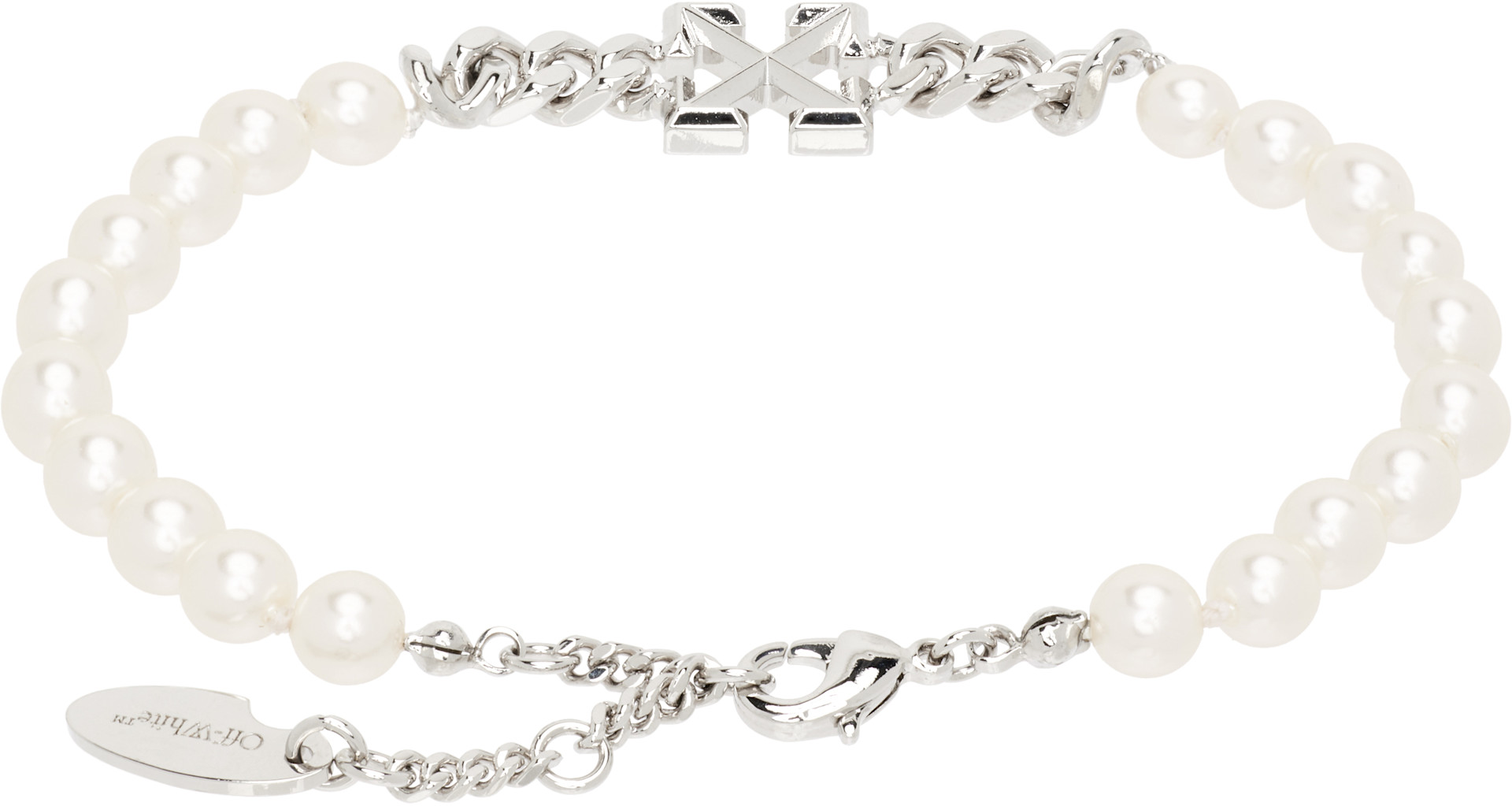 Off-White: Arrow Faux-Pearl Full Bracelet | SSENSE Puerto Rico