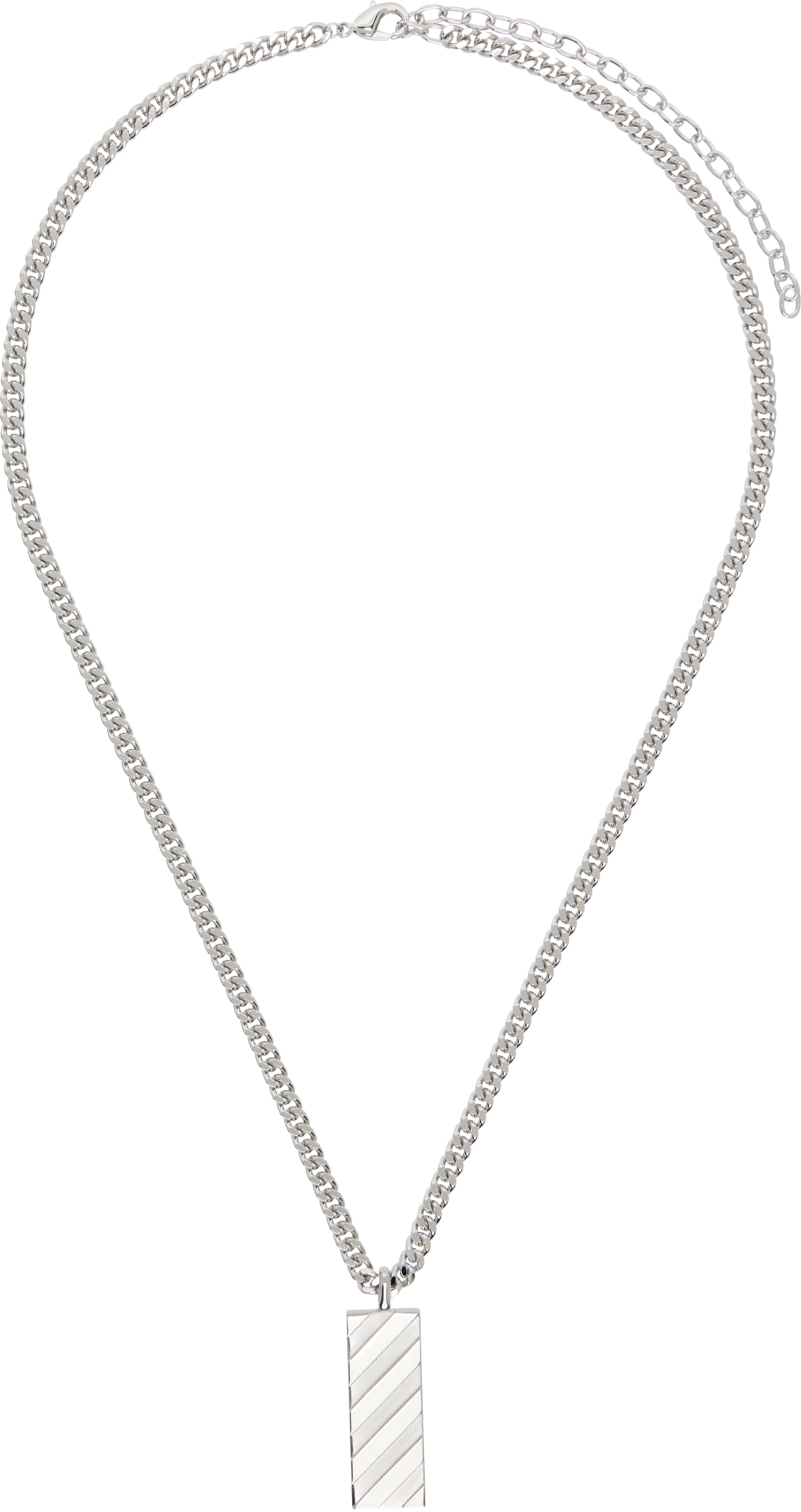 Off-White - Collier à pendentif à rayures diagonales