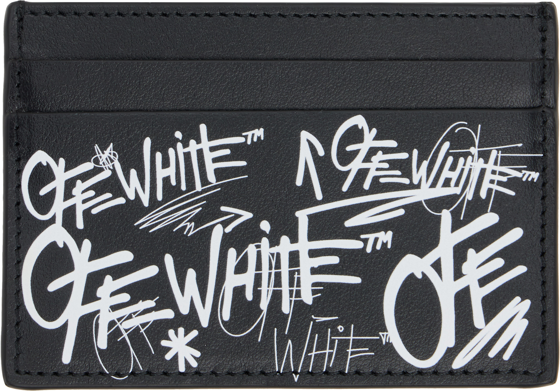 Off-White - Porte-carte noir à logos