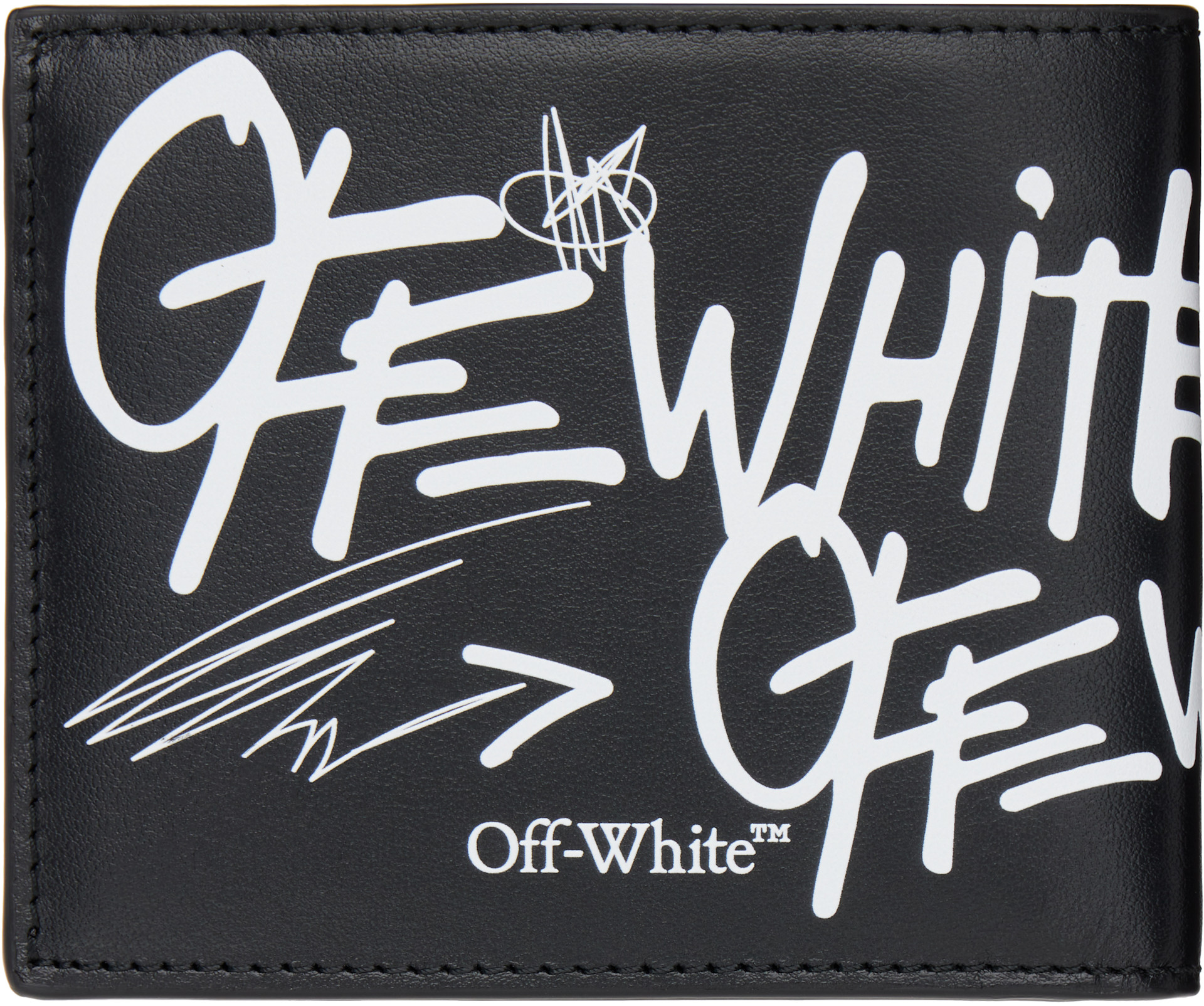 Off-White - 블랙 로고 반지갑
