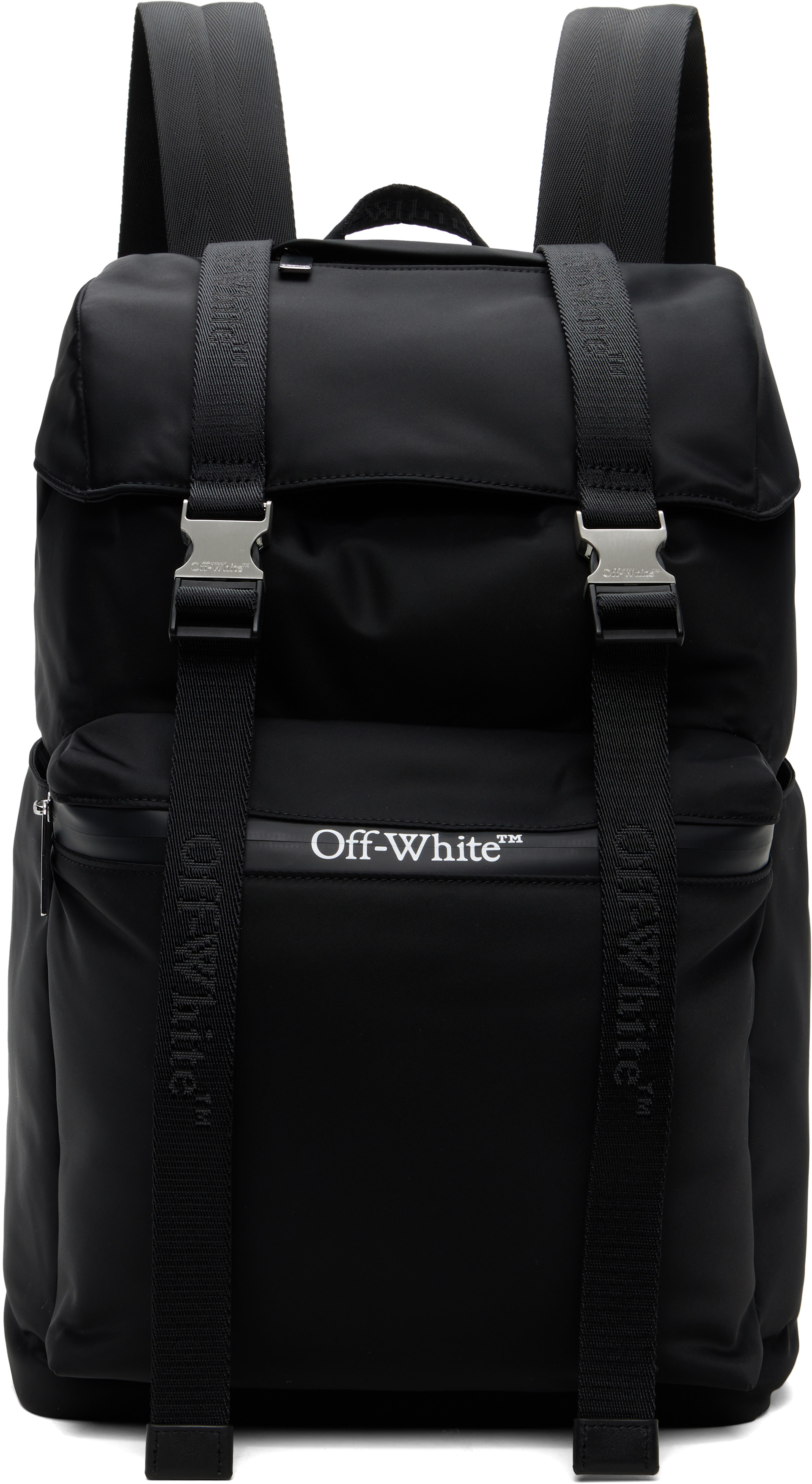 Off-White - 블랙 아웃도어 나일론 백팩