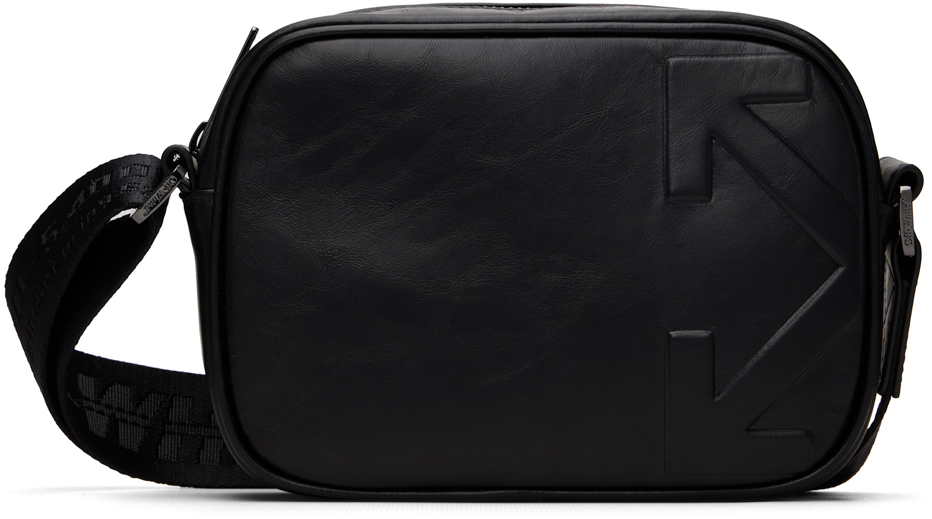 Off-White - Sac caméra Heritage noir en cuir