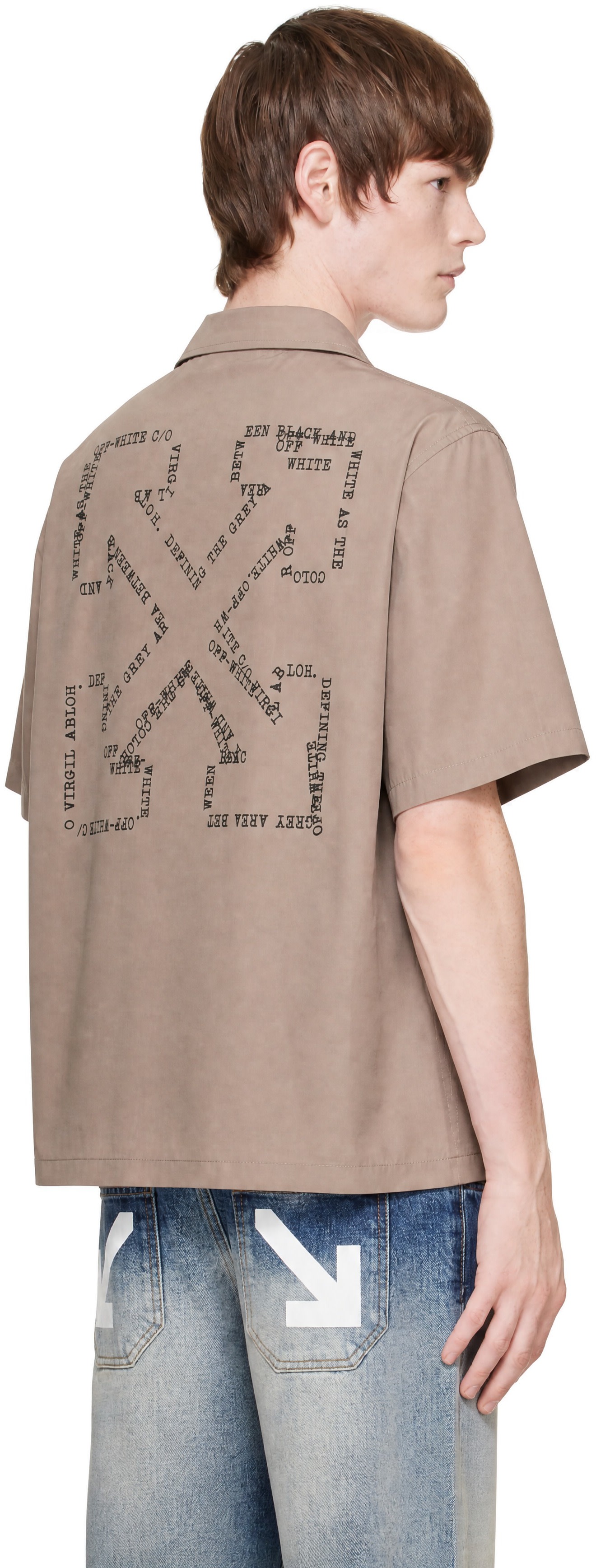 Off-White - トープ Type Arrow ポプリン ボウリングシャツ