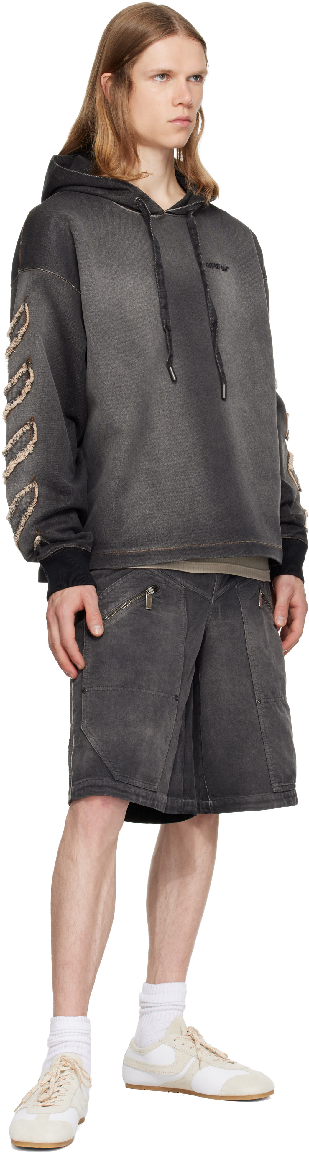 Off-White - Short menuisier noir à logo imprimé