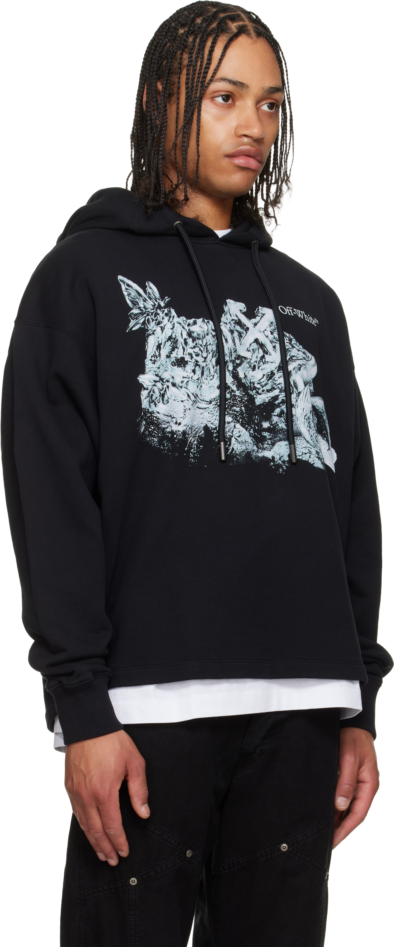 Off-White - Pull à capuche décontracté Eagle Rock noir