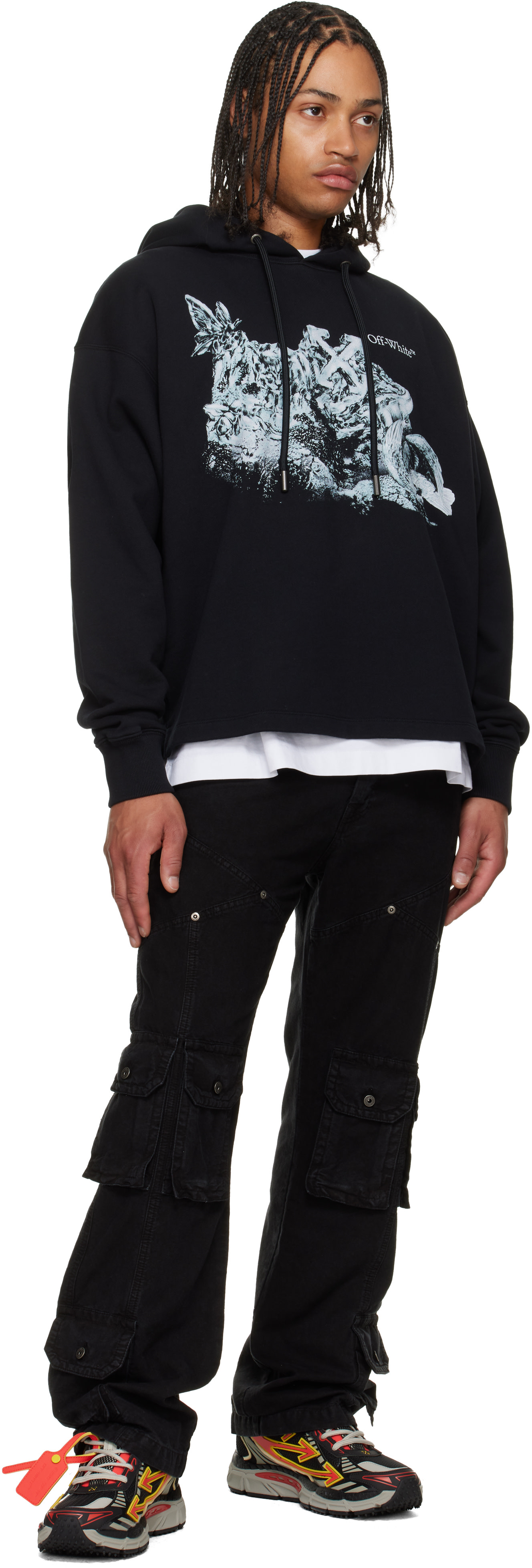 Off-White - Pull à capuche décontracté Eagle Rock noir
