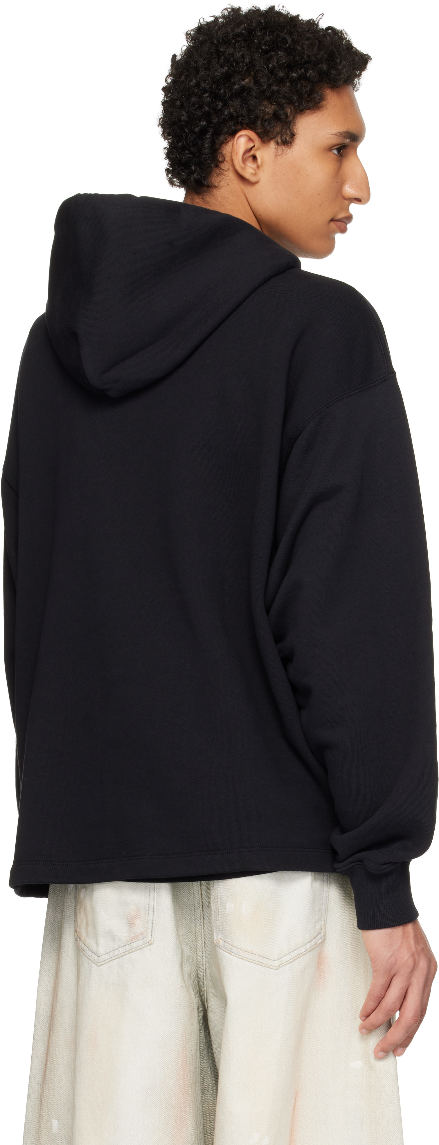 Off-White - Pull à capuche décontracté noir à logo