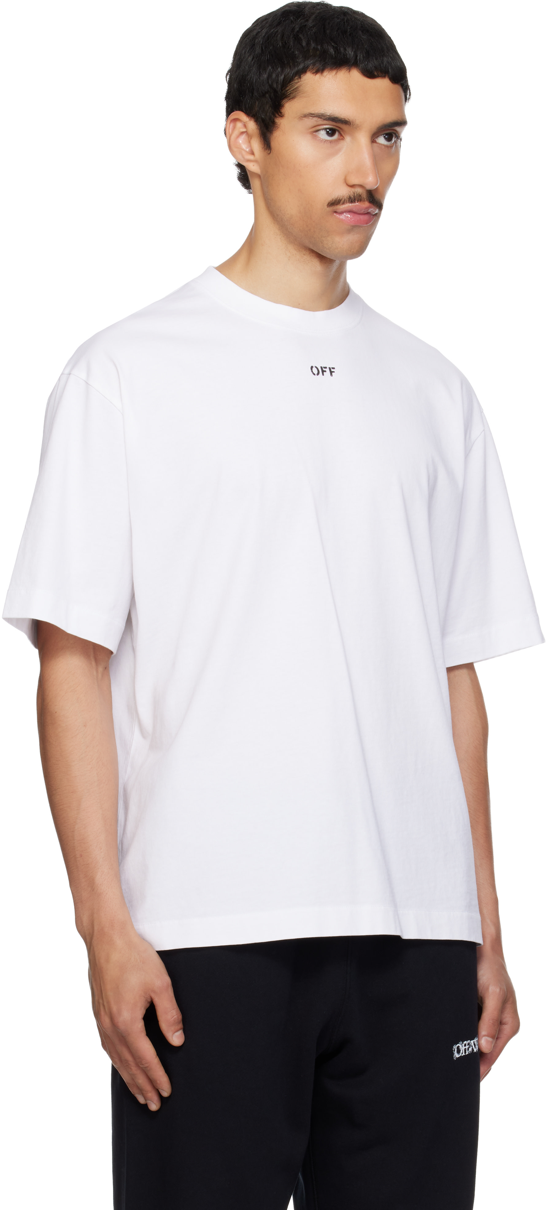 Off-White - 화이트 체인 아랄딕 애로우 티셔츠