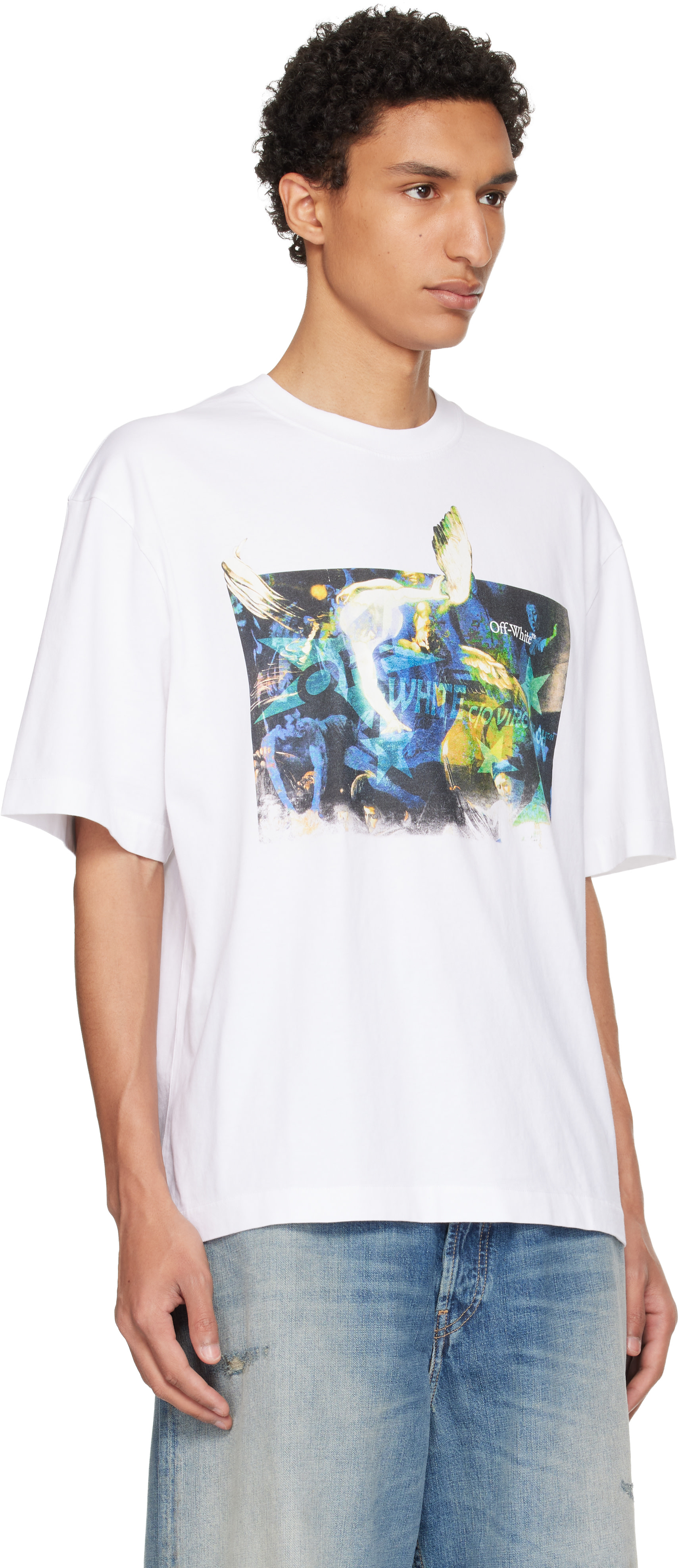 Off-White - T-shirt de planchiste blanc à image