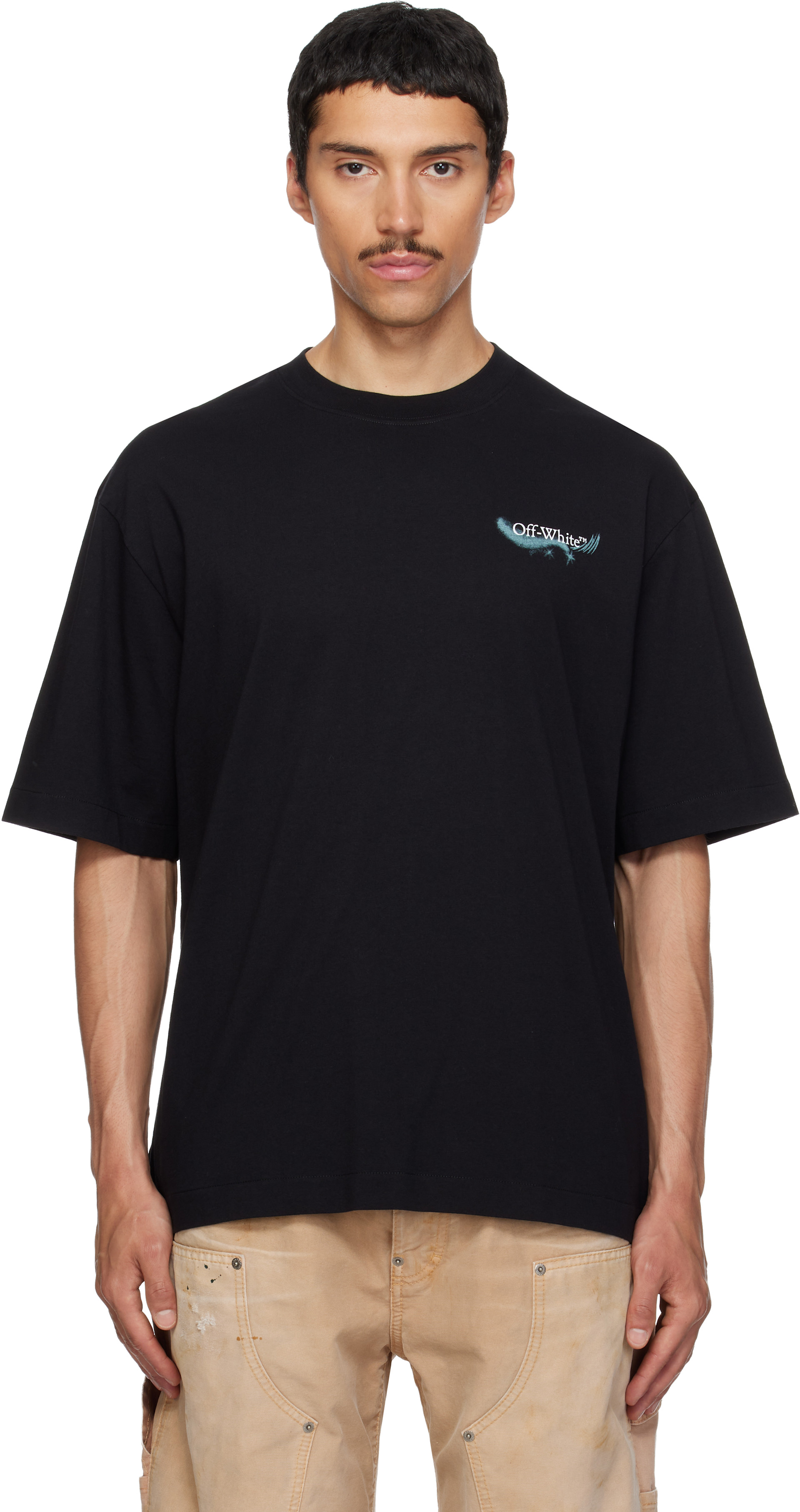 Off-White - ブラック Moon Skate Tシャツ
