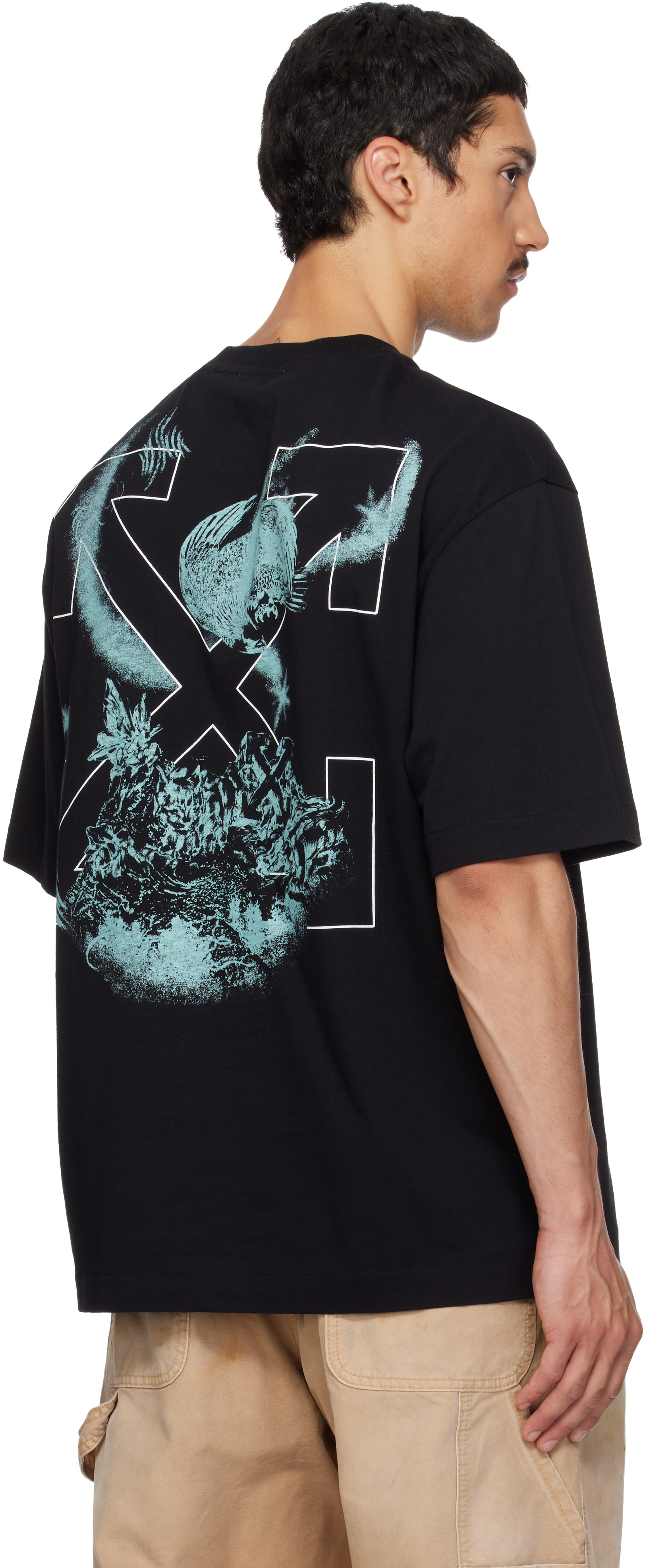 Off-White - ブラック Moon Skate Tシャツ