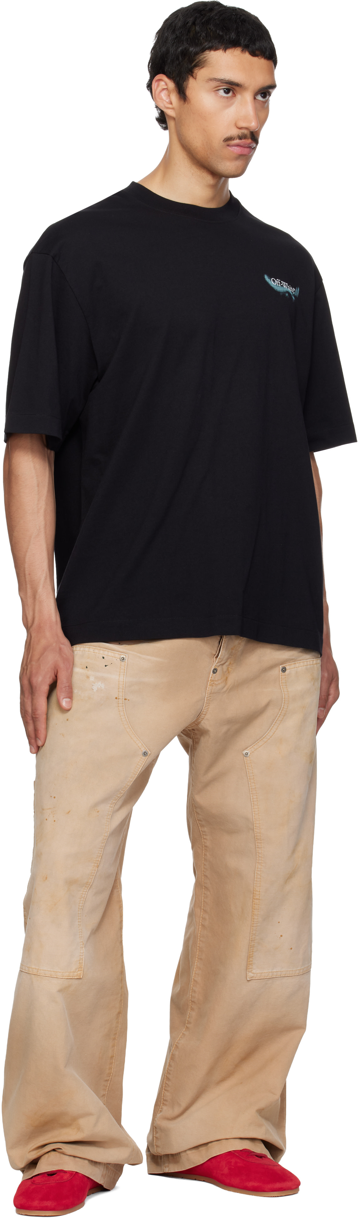 Off-White - ブラック Moon Skate Tシャツ