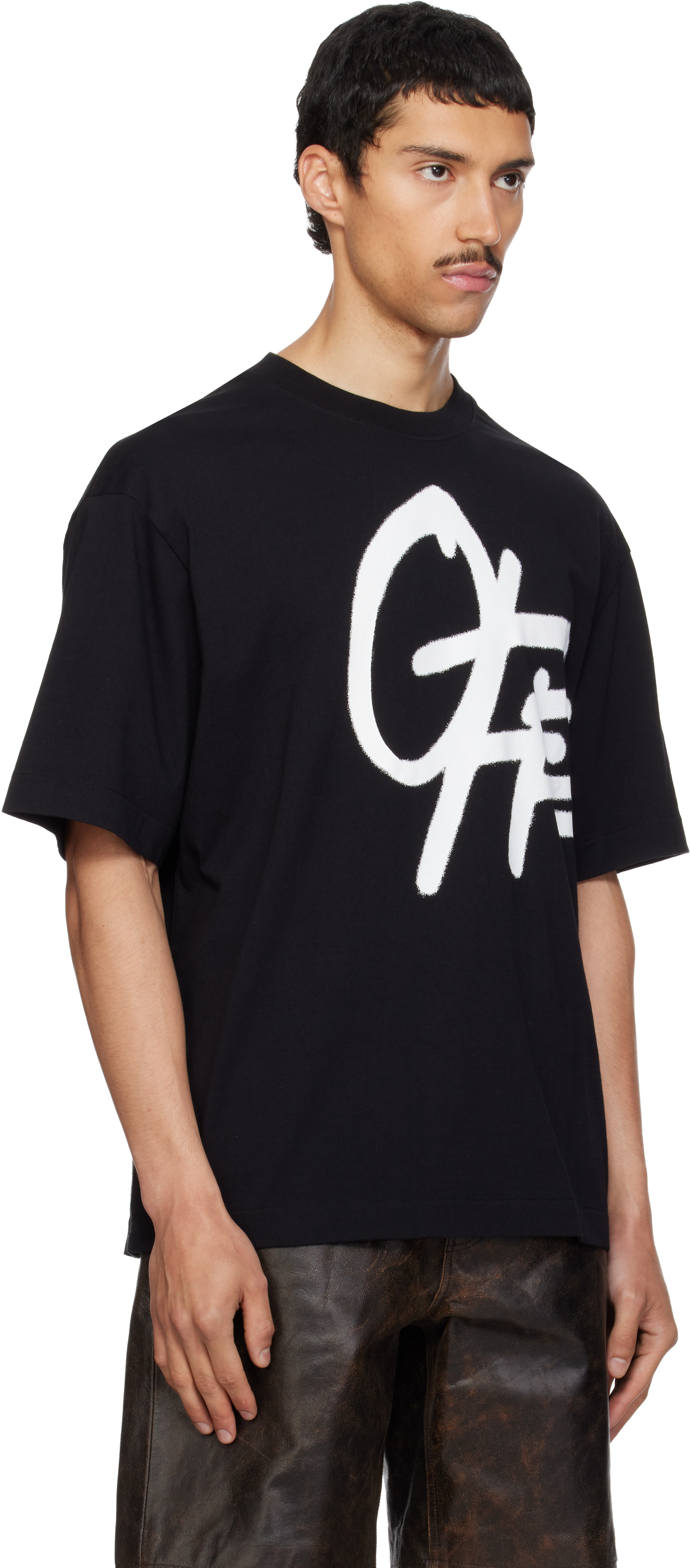 Off-White - ブラック Shared Spray Logo Skate Tシャツ