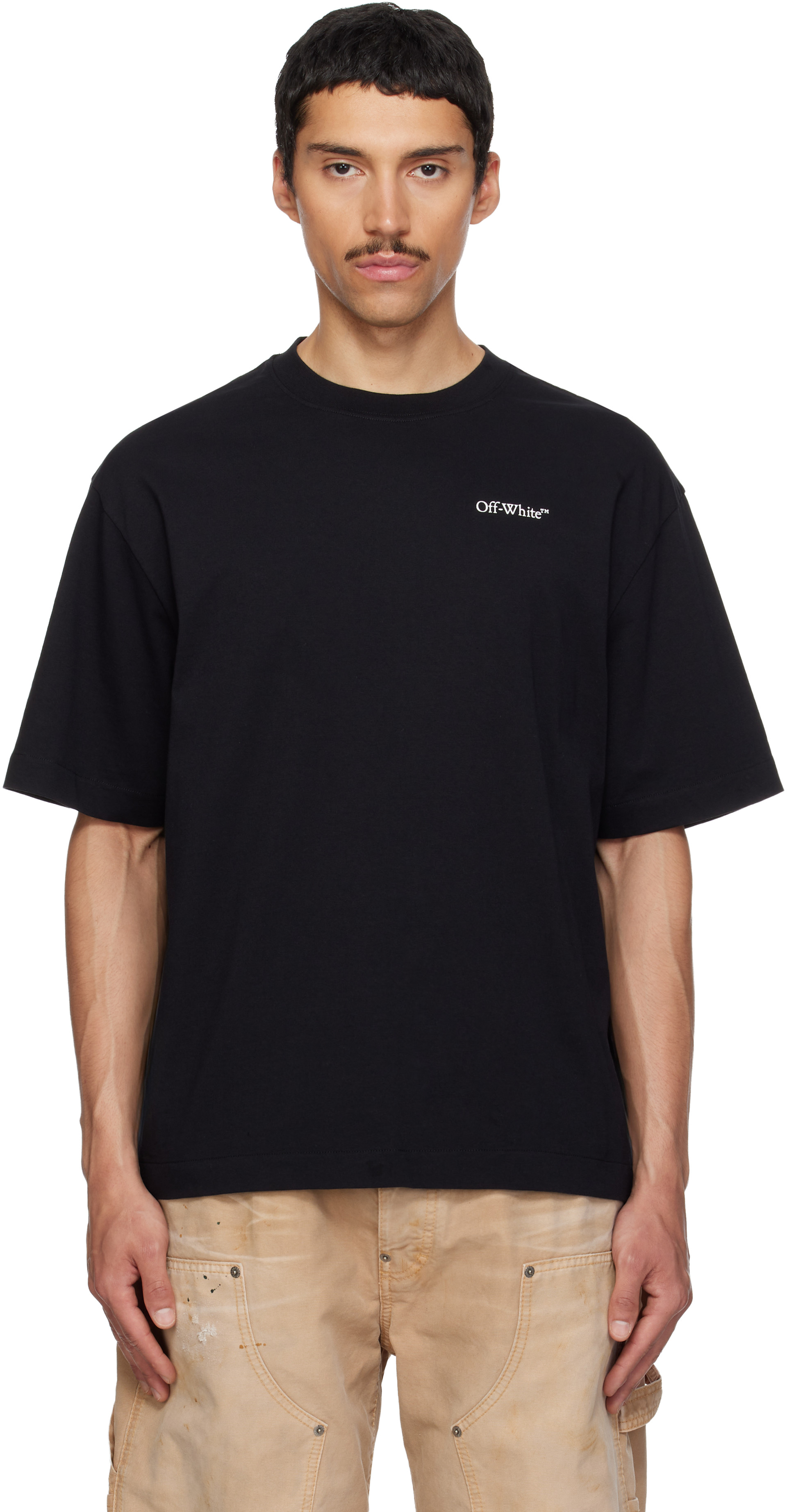 Off-White: ブラック Half Arrow Skate Tシャツ | SSENSE 日本