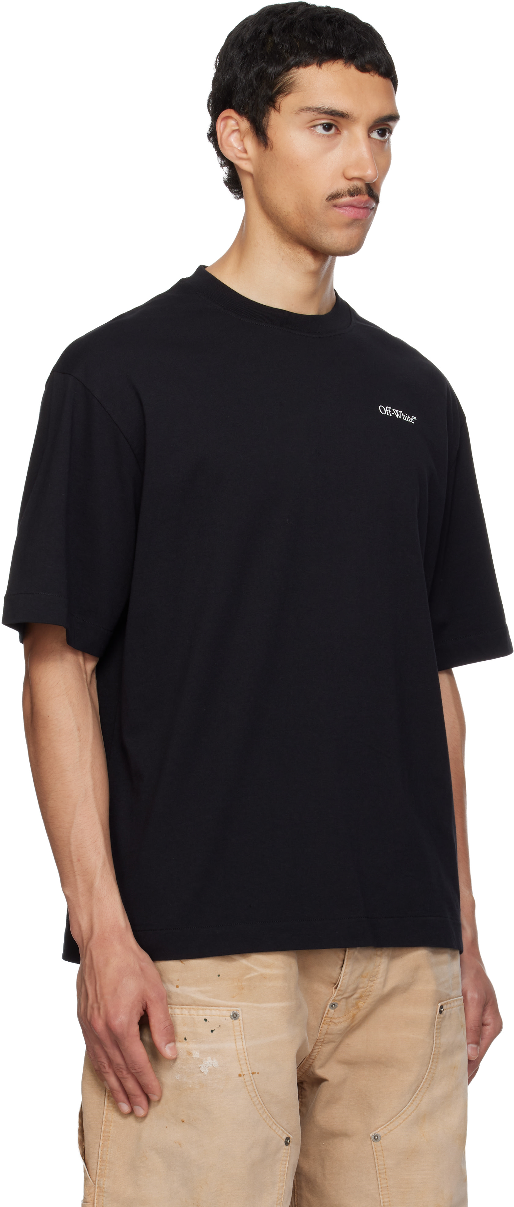 Off-White: ブラック Half Arrow Skate Tシャツ | SSENSE 日本