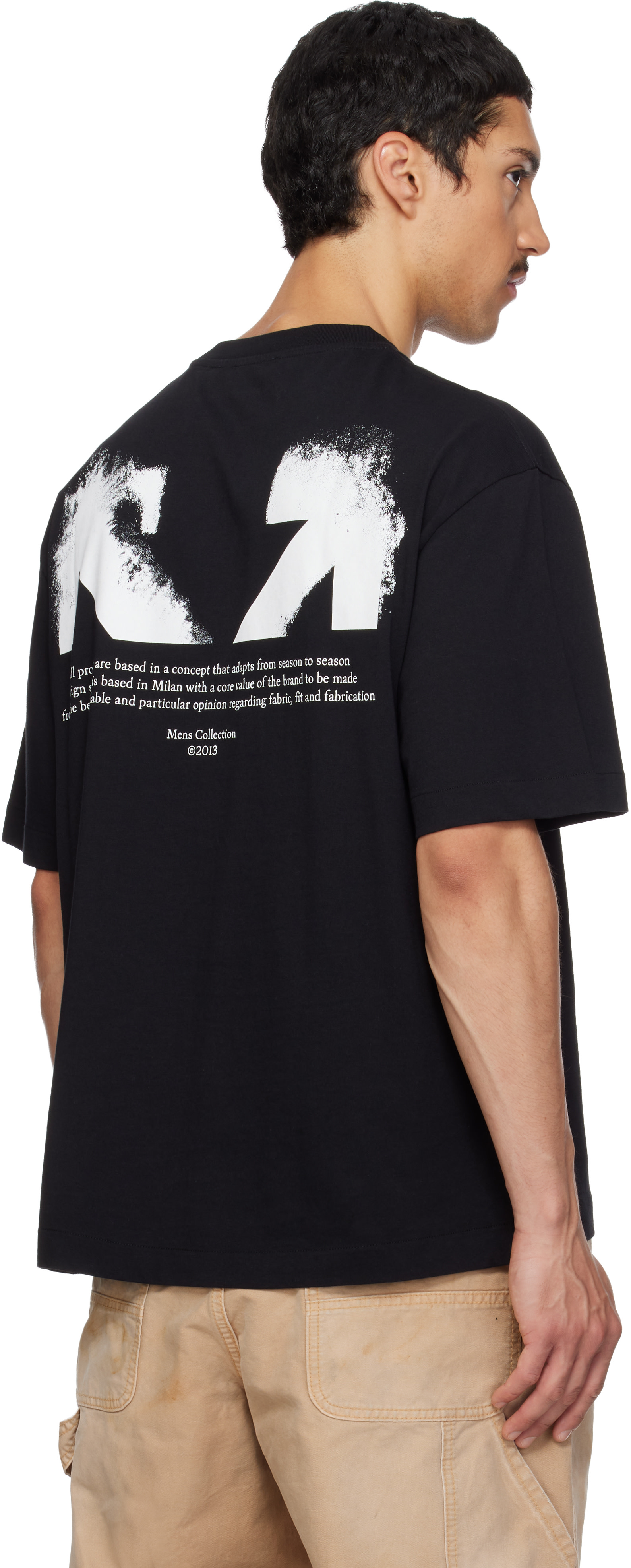 Off-White: ブラック Half Arrow Skate Tシャツ | SSENSE 日本
