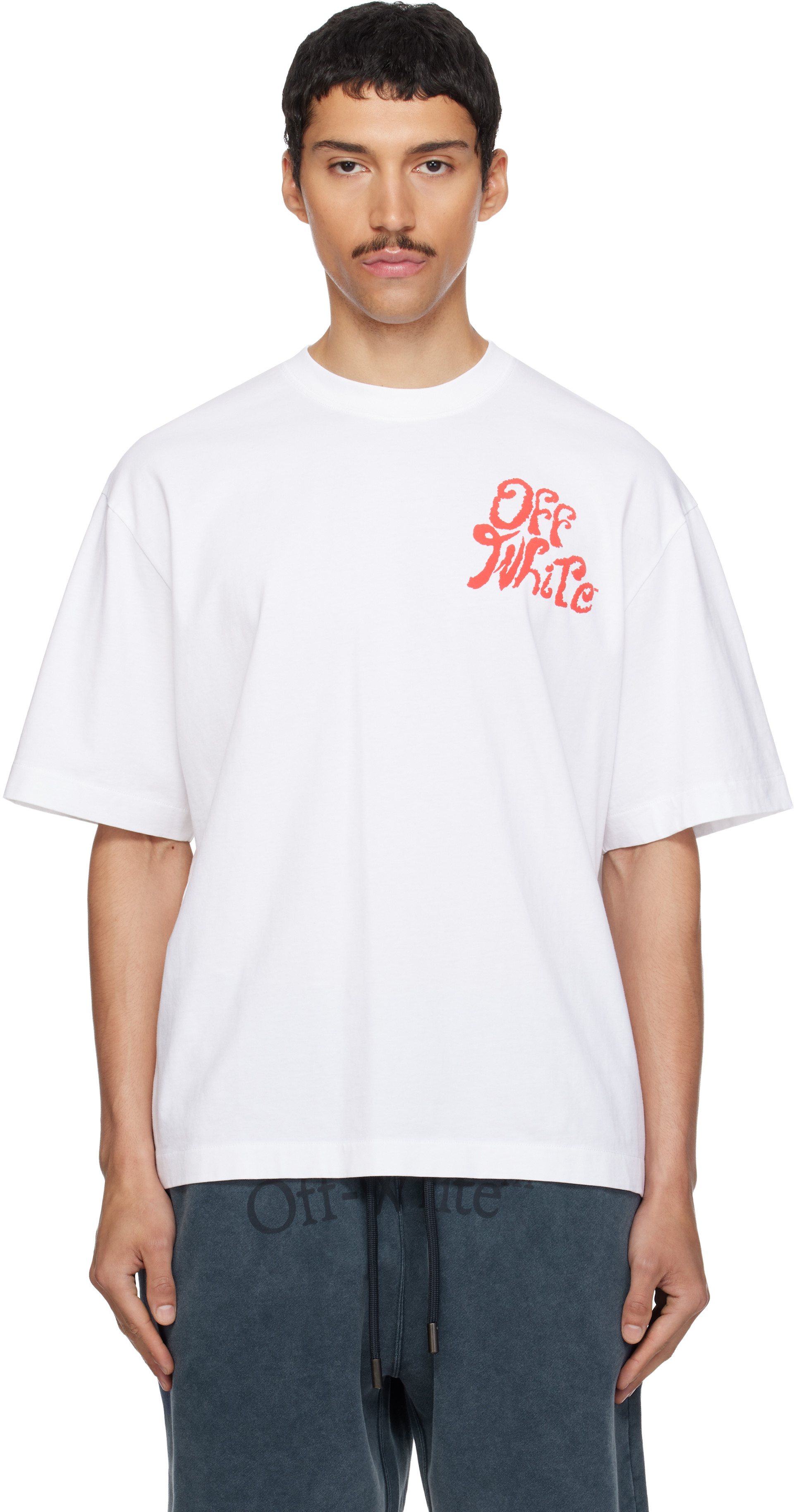 Off-White: ホワイト Grass Ink Skate Tシャツ | SSENSE 日本