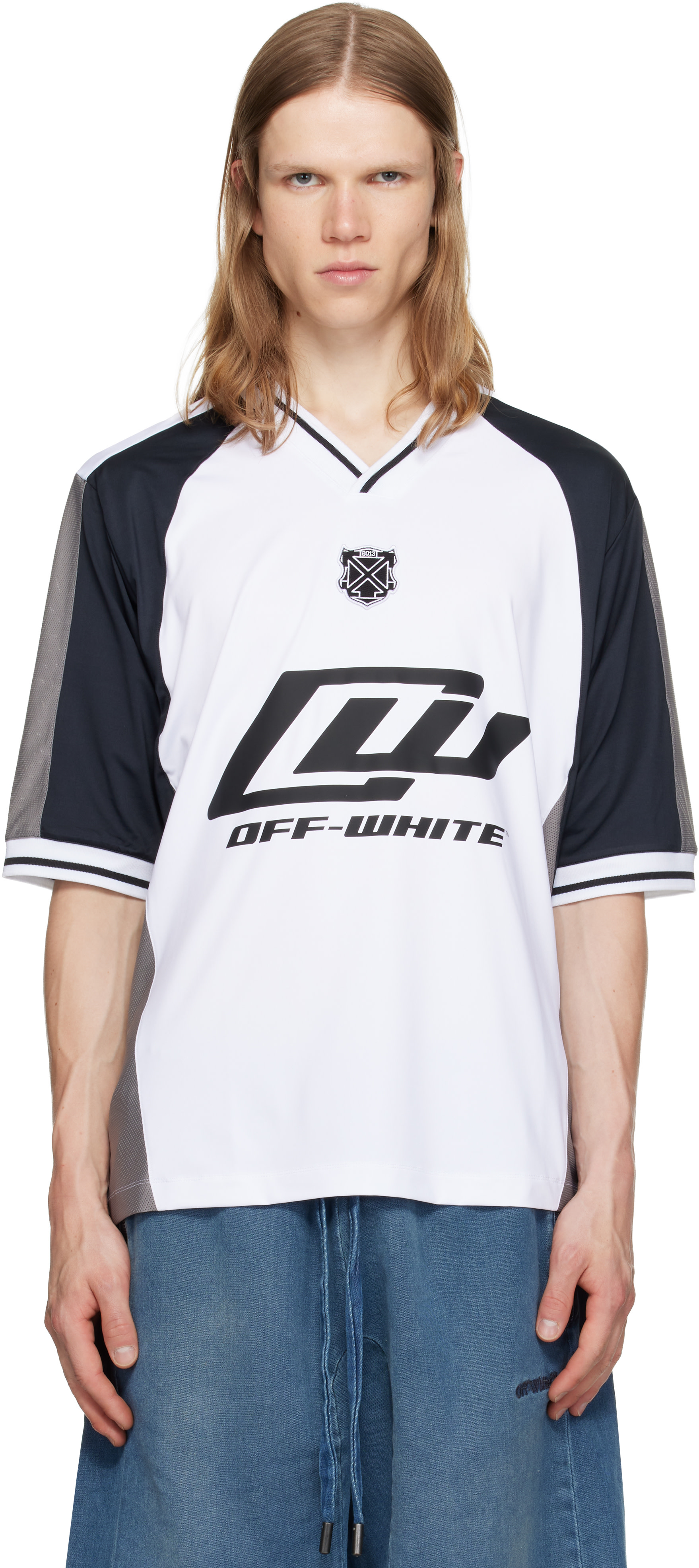 ENNOY S/S Boder T-Shirt BLACK × WHITE XL Off-White: White & Black Team Soccer S/S T-shirt | SSENSE