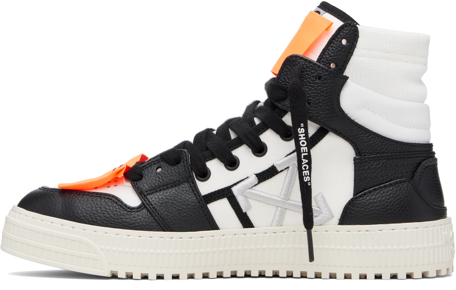Off-White - White & Black 3.0 Court High Top Sneakers