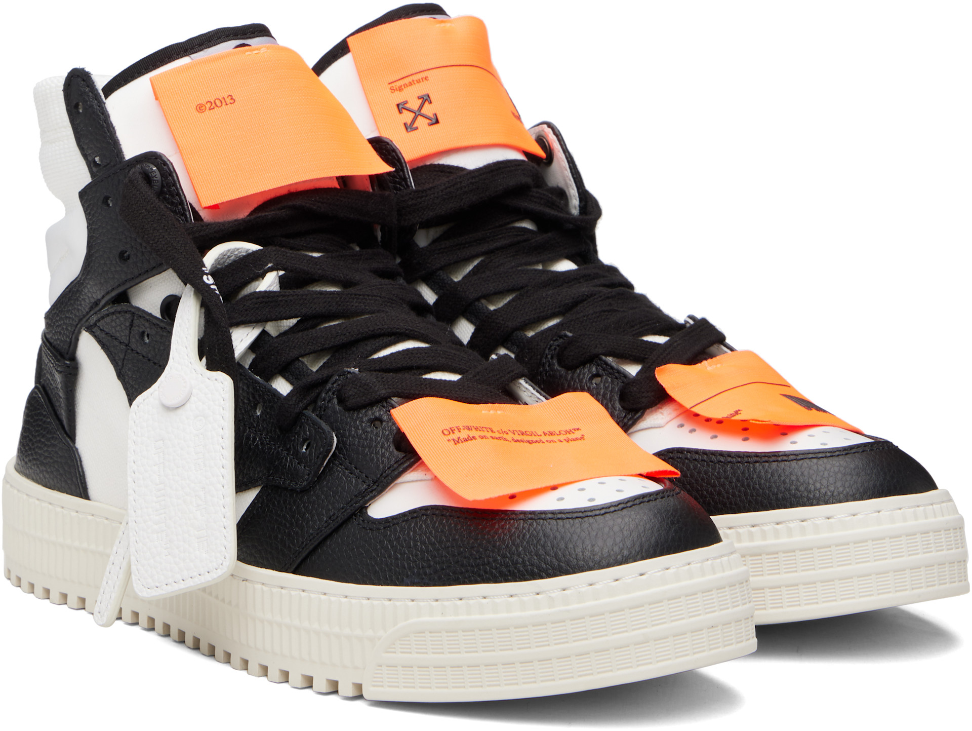 Off-White - White & Black 3.0 Court High Top Sneakers