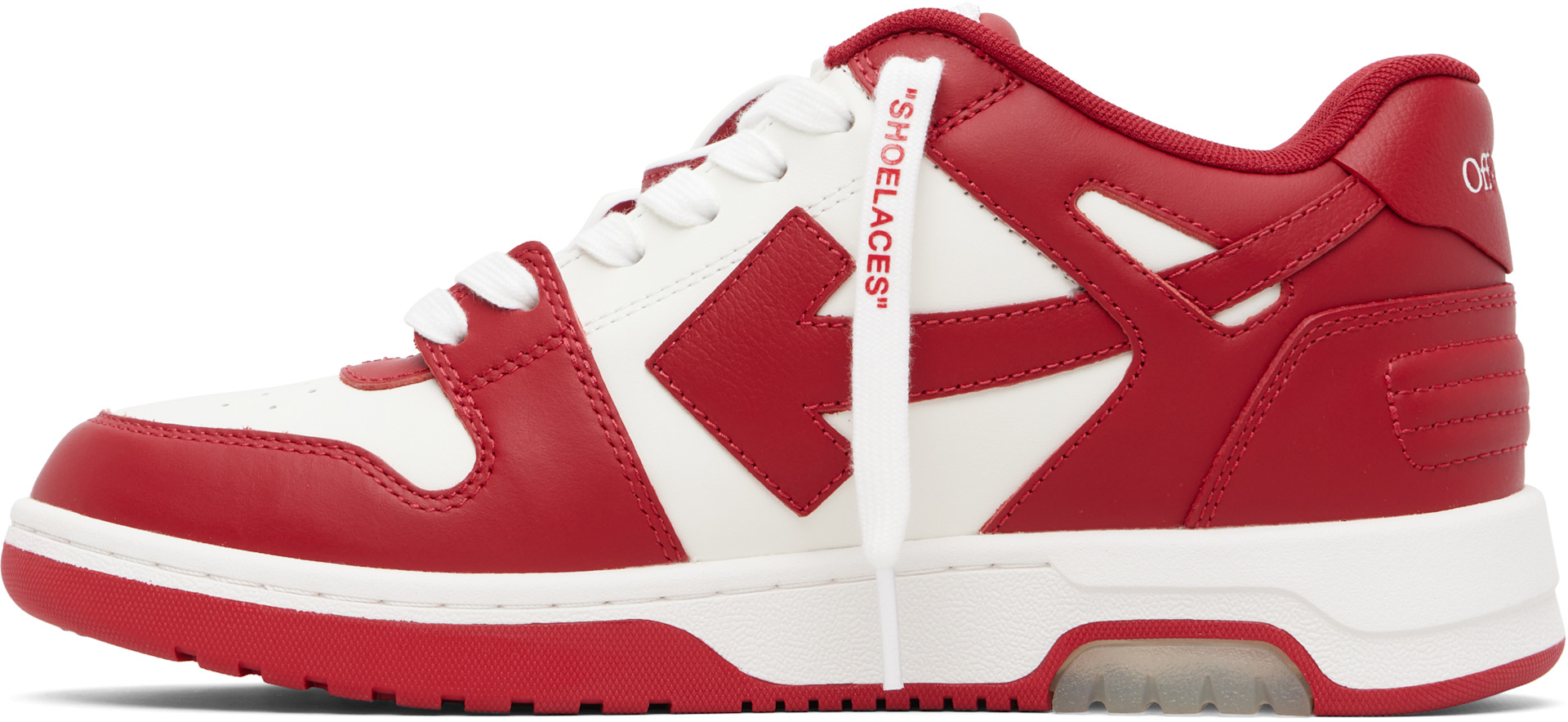 OFF-WHITE アウト オブ オフィス カーフ Off-White: レッド＆ホワイト 'Out Of Office' カーフレザー