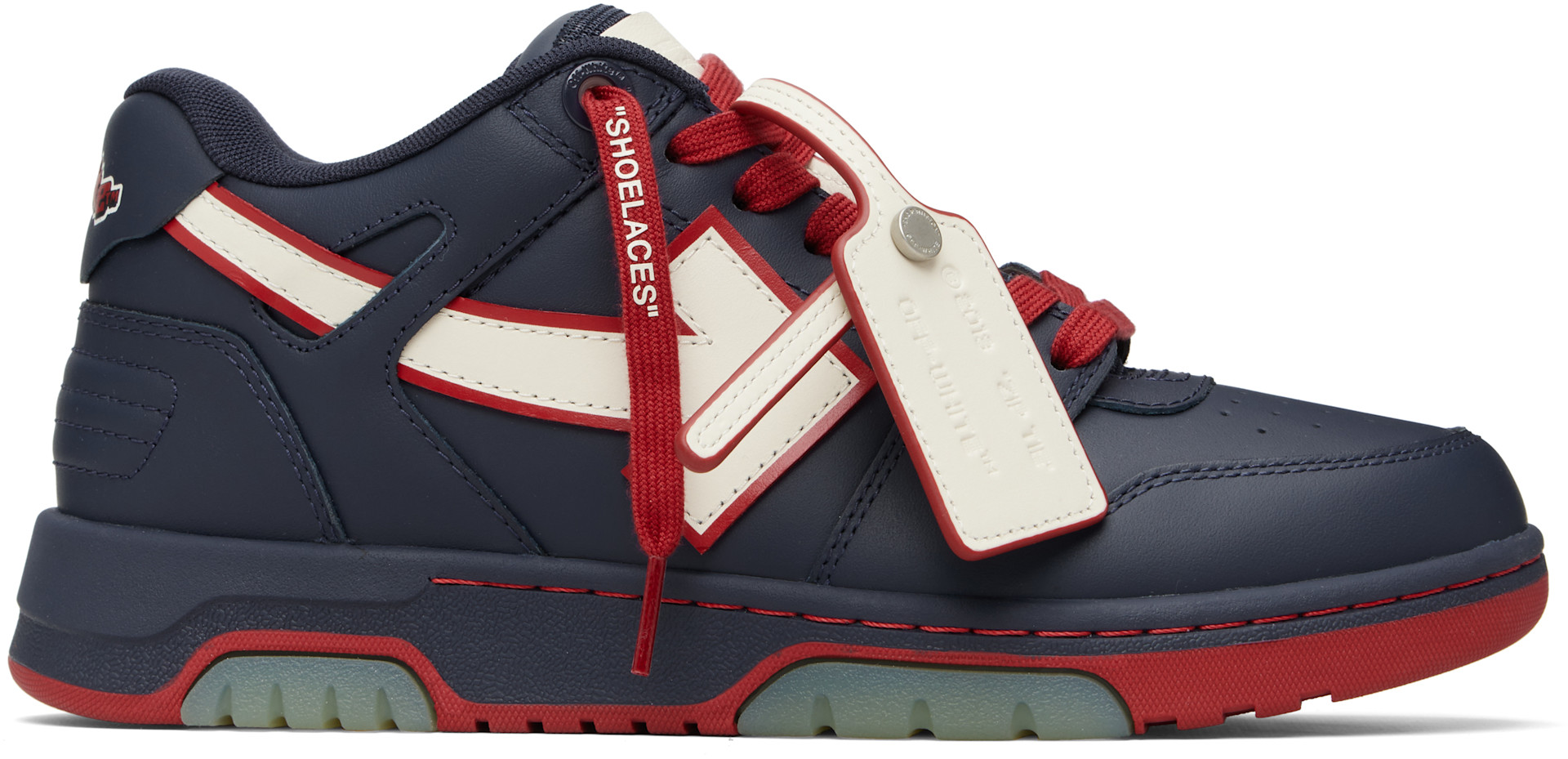 ざすていん Off-White: Navy 'Out Of Office' Outline Sneakers | SSENSE