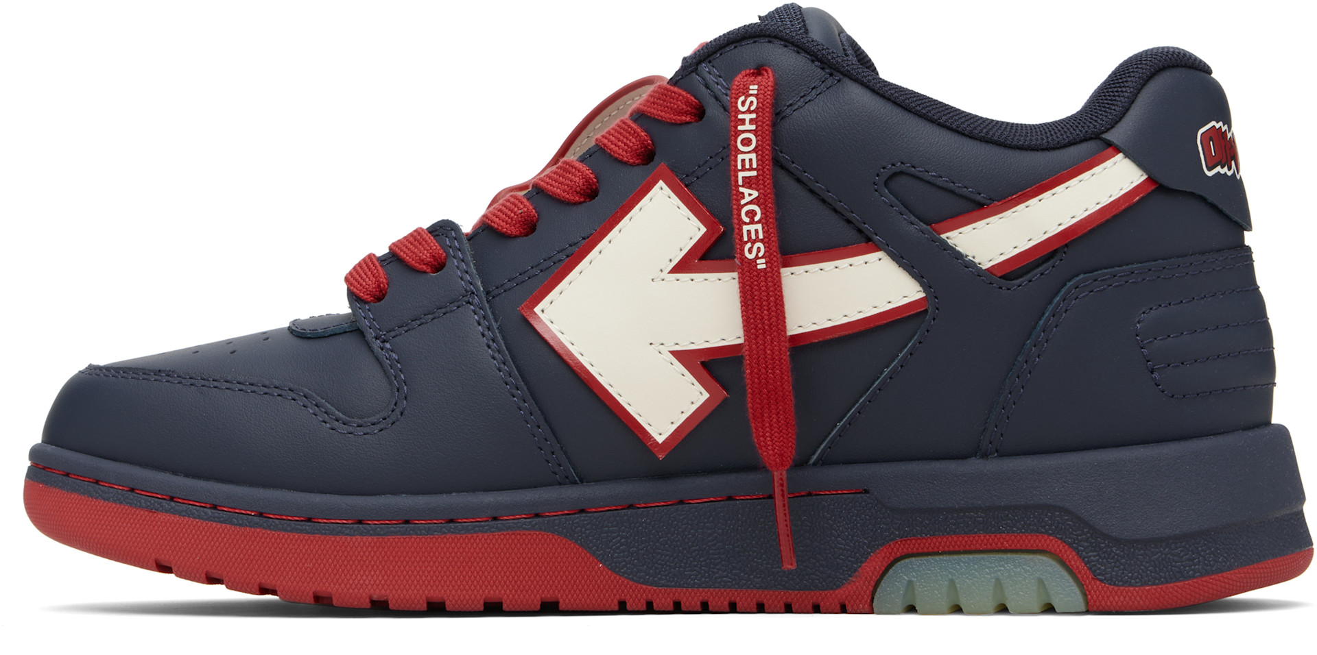 Off-White: Navy 'Out Of Office' Outline Sneakers | SSENSE