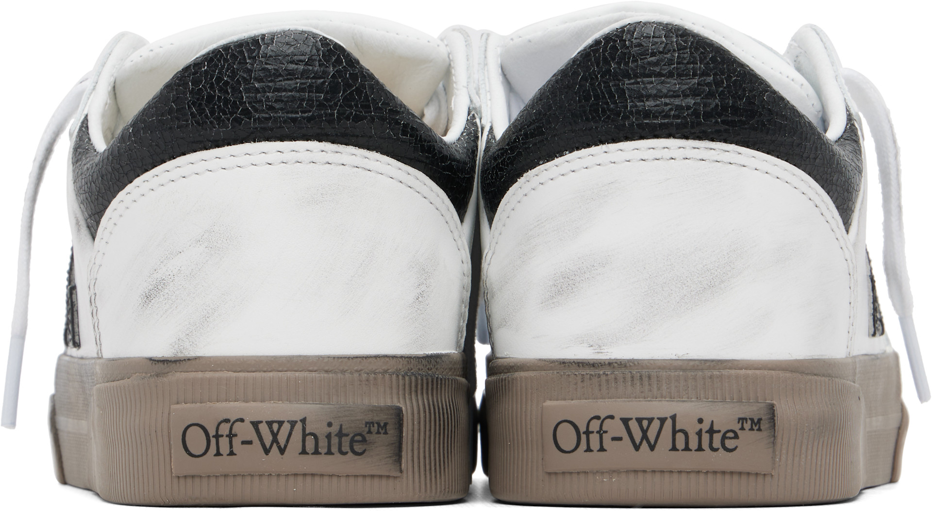 Off-White - Baskets basses rétro blanches à semelle vulcanisée