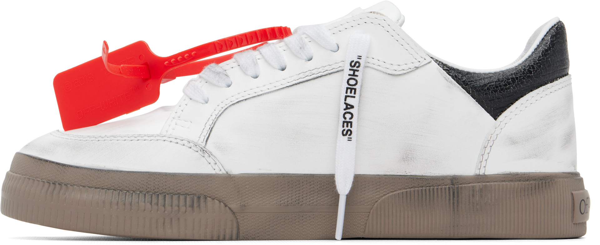 Off-White - Baskets basses rétro blanches à semelle vulcanisée