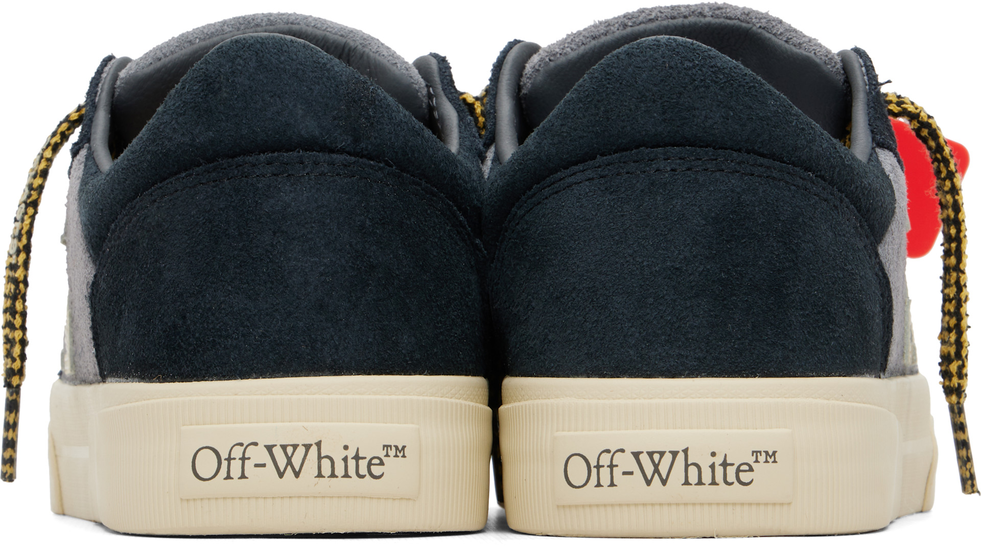 Off-White - Baskets basses vulcanisées grises en suède
