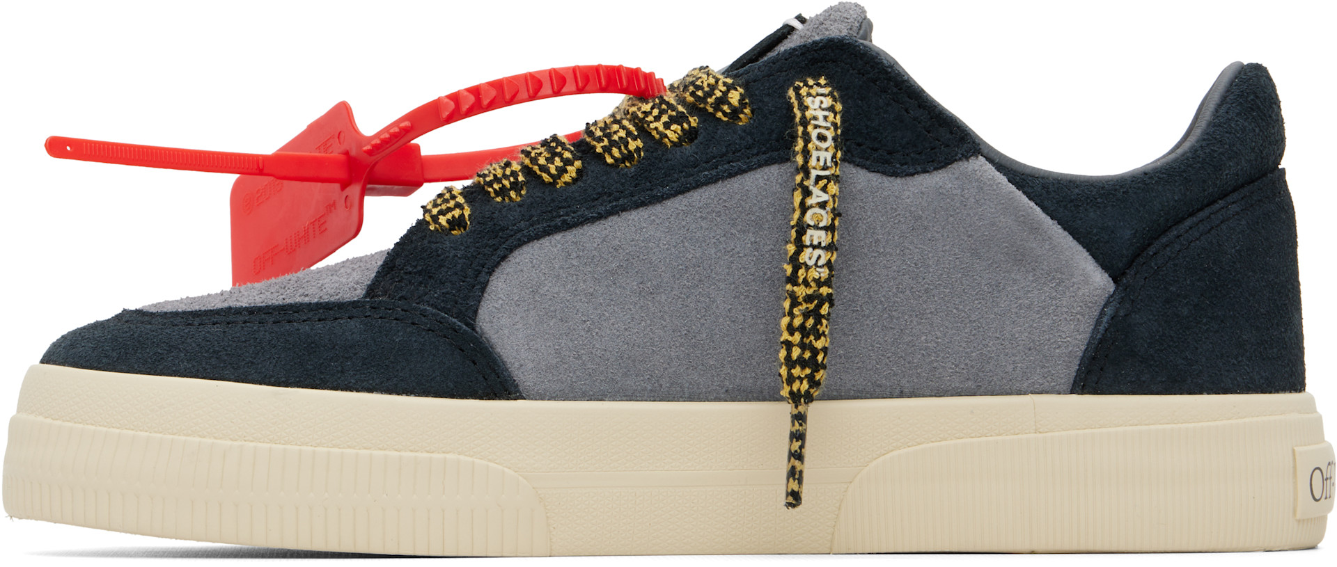 Off-White - Baskets basses vulcanisées grises en suède