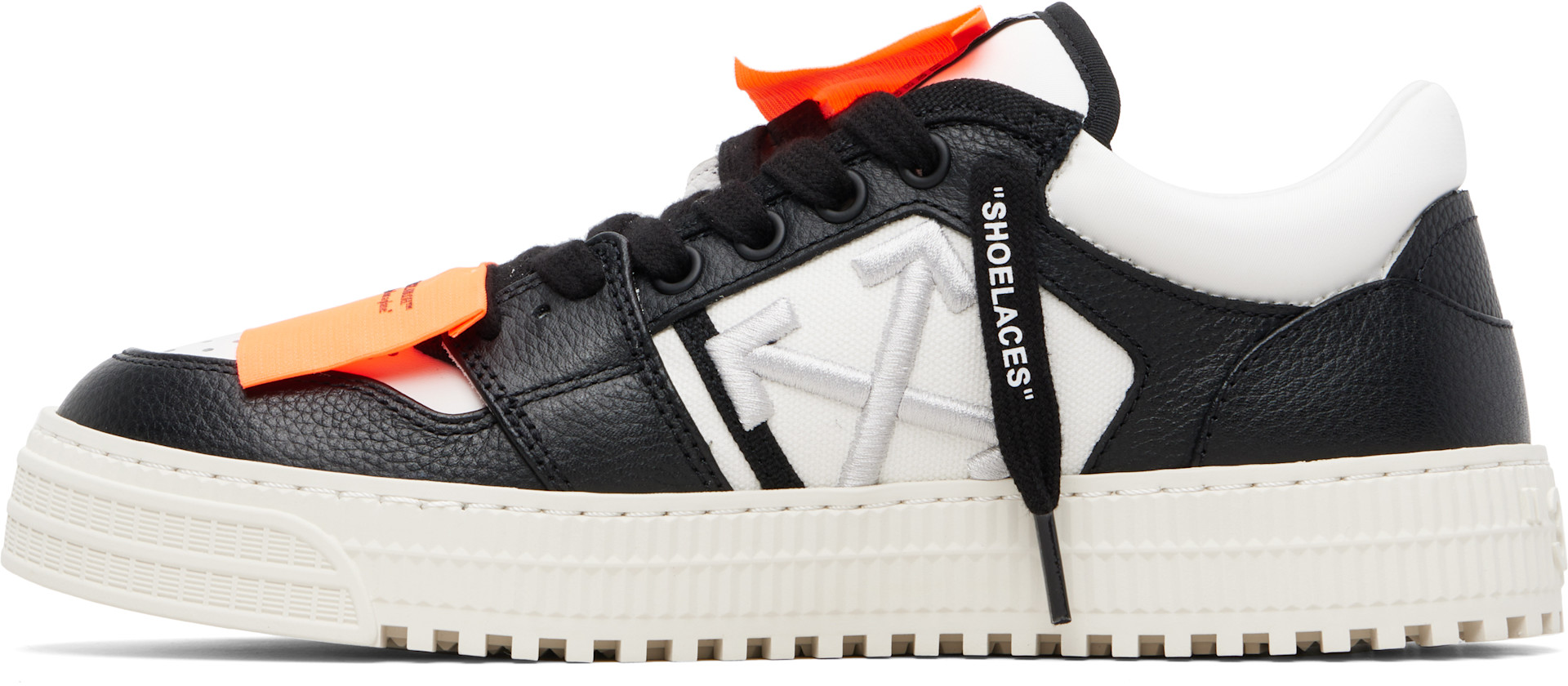 Off-White: White & Black 3.0 Court Low Top Sneakers | SSENSE