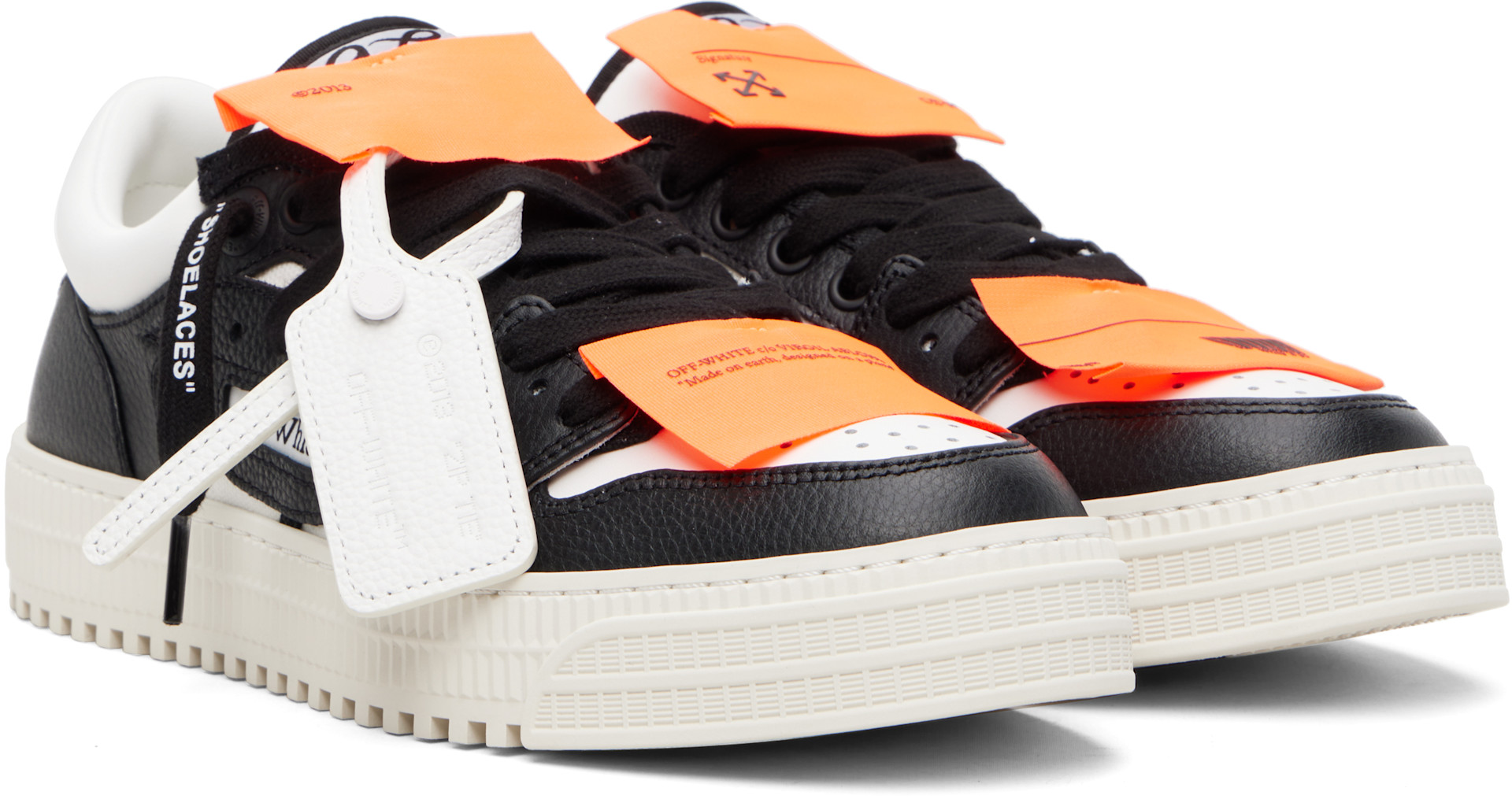 Off-White: White & Black 3.0 Court Low Top Sneakers | SSENSE