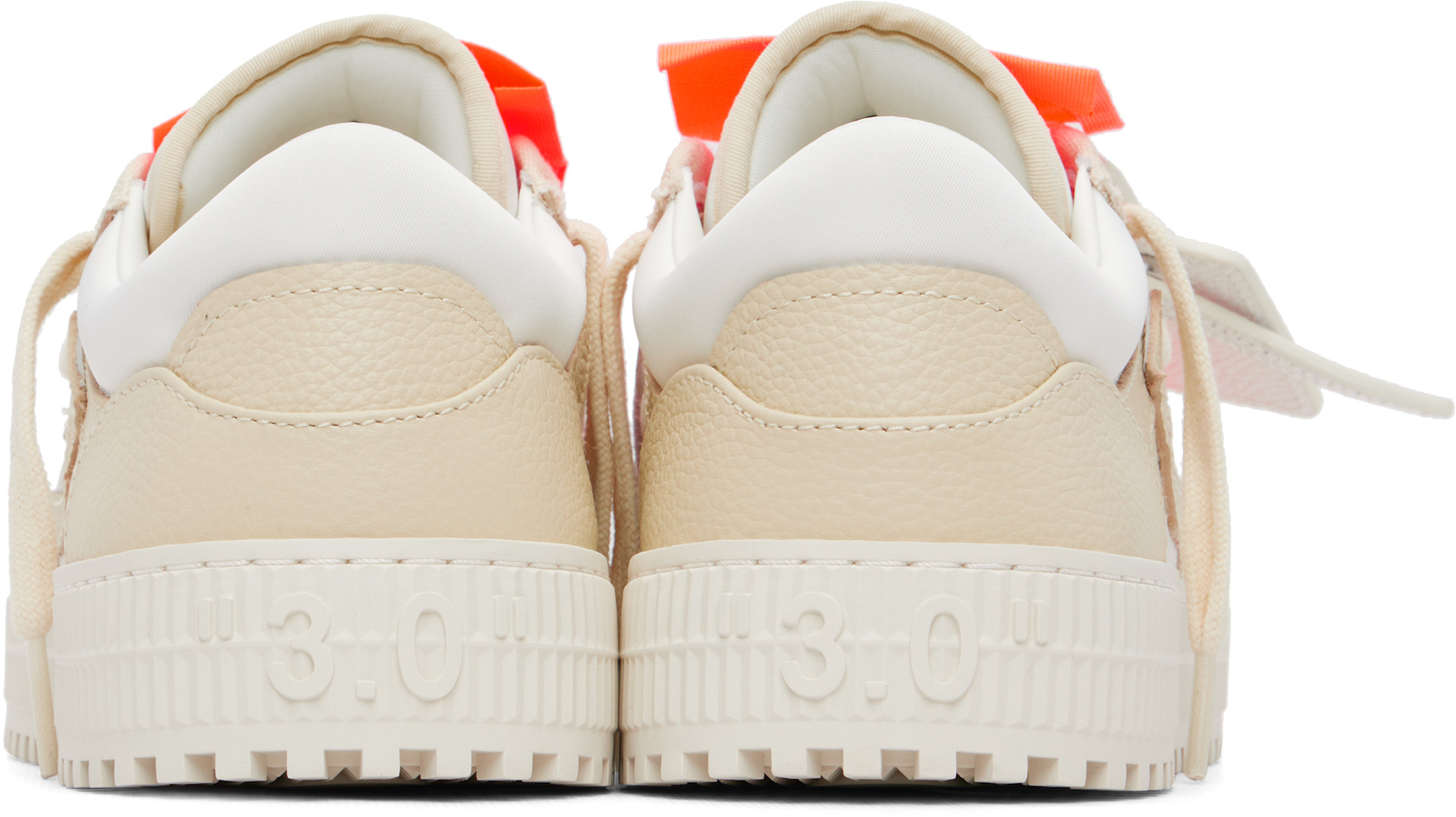 Off-White: White & Beige Low Top 3.0 Off Court Sneakers | SSENSE display picture 3
