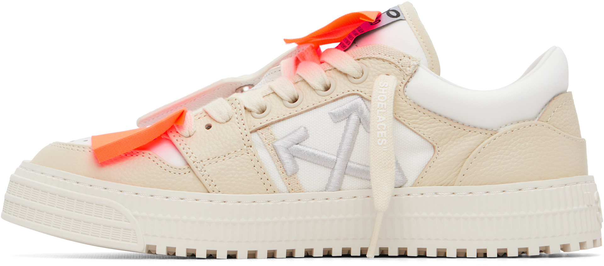 Off-White: ホワイト＆ベージュ Low Top 3.0 Off Court スニーカー 