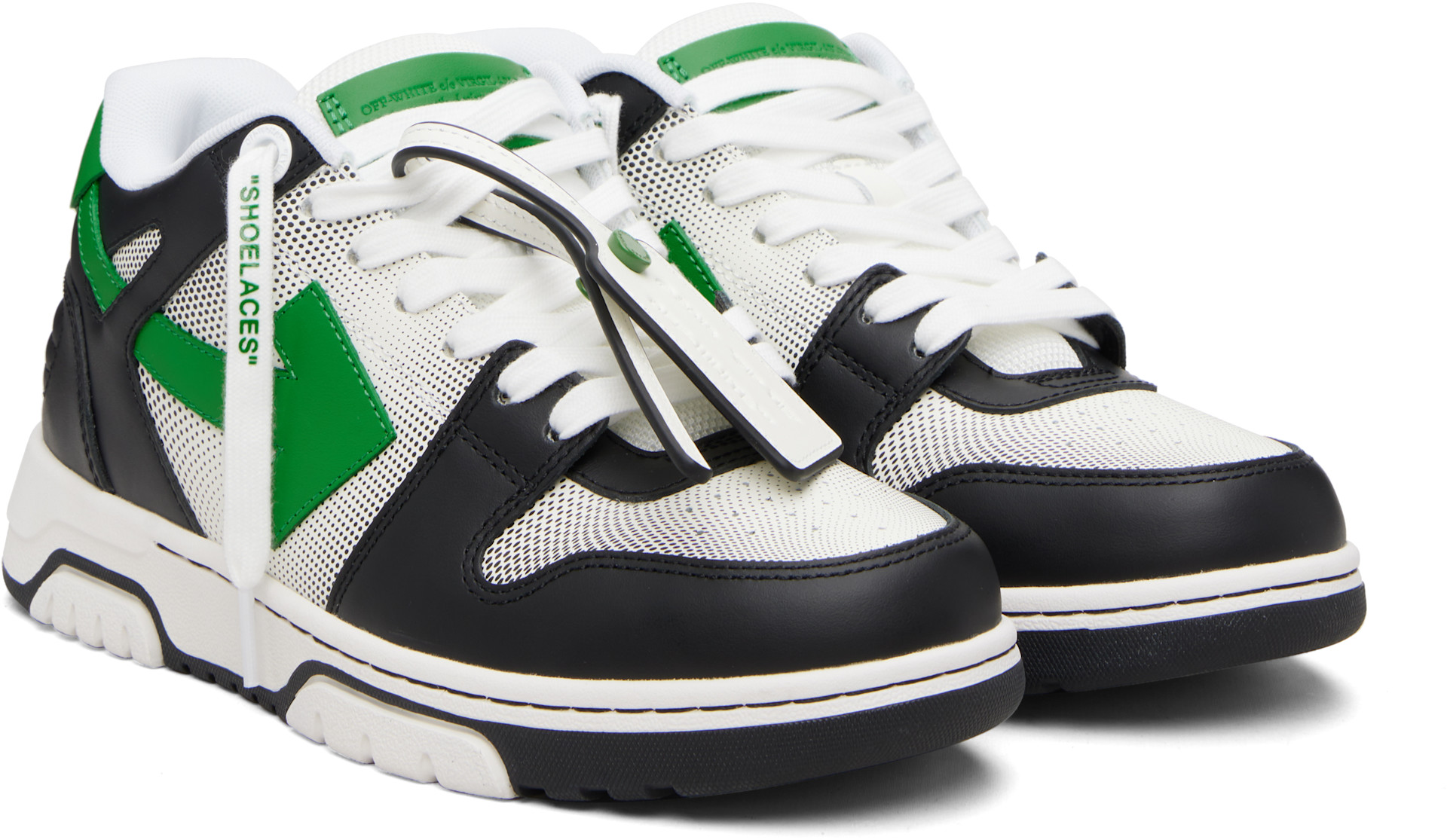 Off-White: Black & Green 'Out Of Office' Calf Gradient Sneakers