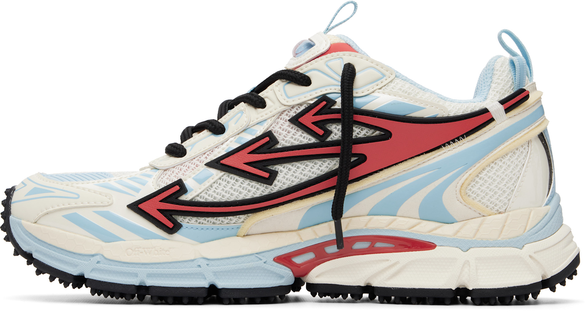 Off-White - Baskets Be Right Back blanc et bleu en filet