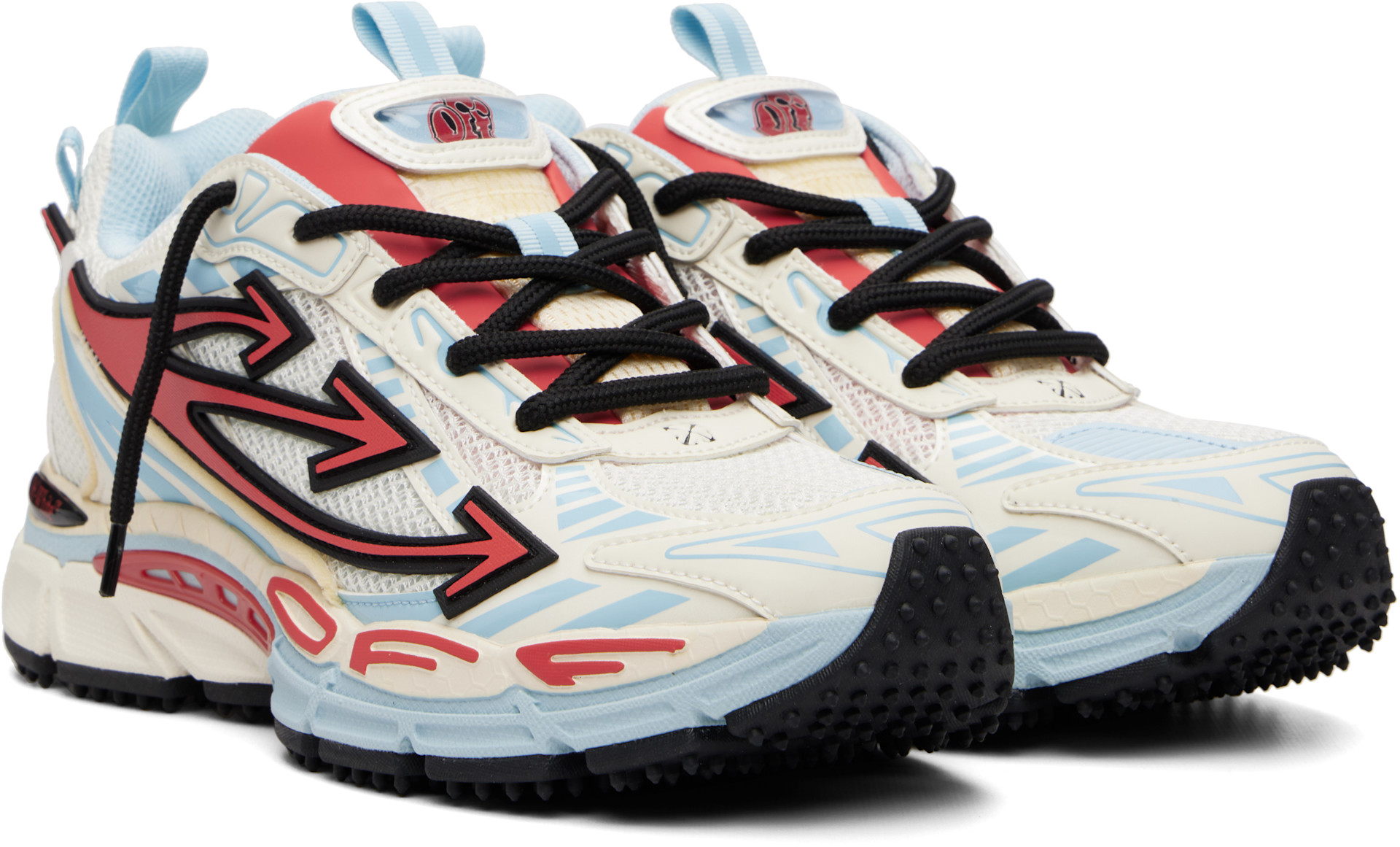 Off-White - Baskets Be Right Back blanc et bleu en filet