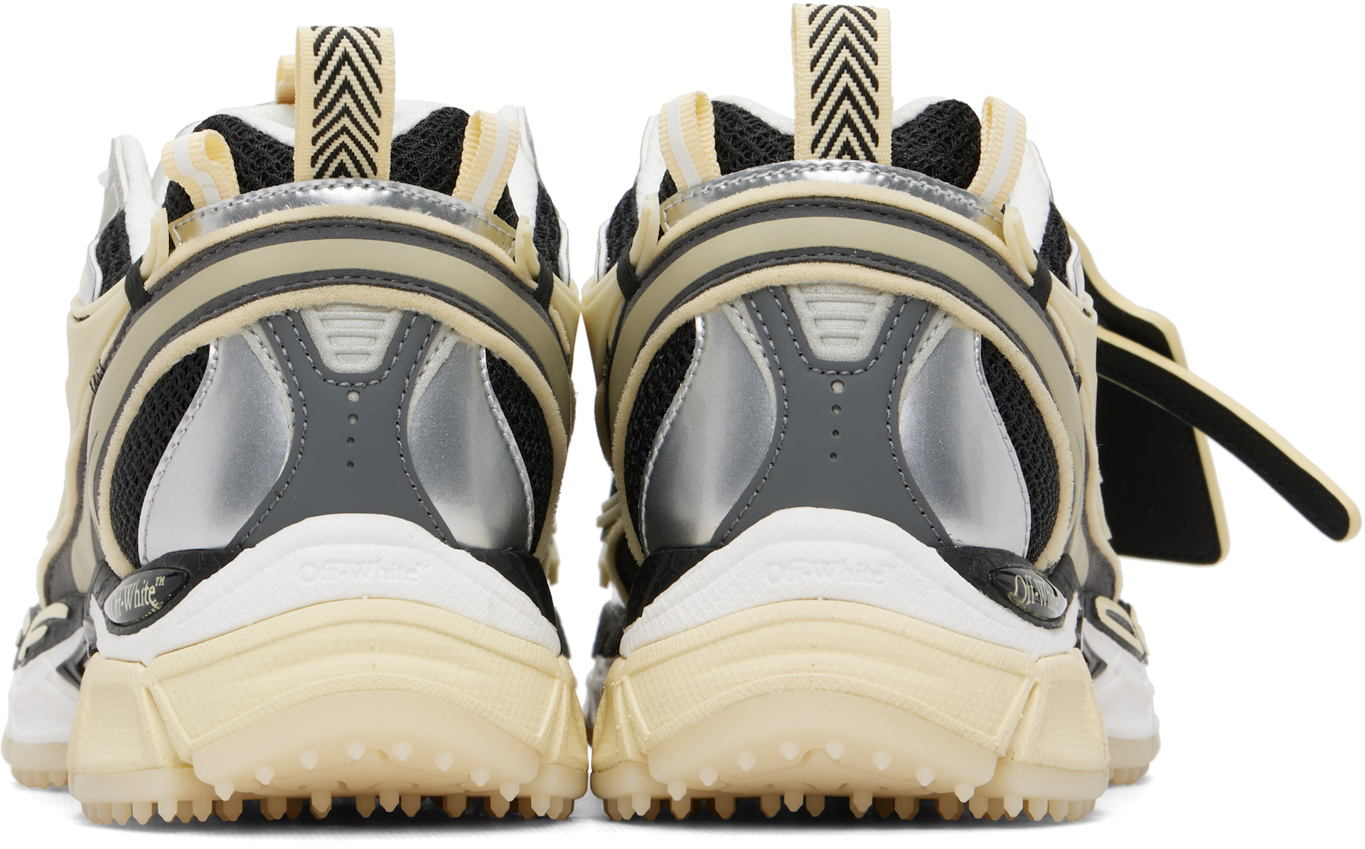 Off-White - Baskets Be Right Back noir et beige à garnitures phosphorescentes